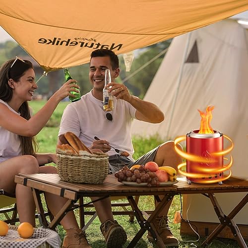 Miniatura 7 de Havato Fogata de mesa de 6.7 x 7.3 pulgadas con soporte, hoguera sin humo para exteriores, estufa pequeña de acero inoxidable 304 alimentada con