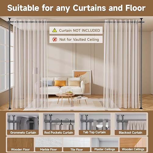 Miniatura 4 de Divisor de habitación y pantallas plegables de privacidad, 6 paneles, divisores de habitación de 11 pies de ancho, pantalla divisora de habitación