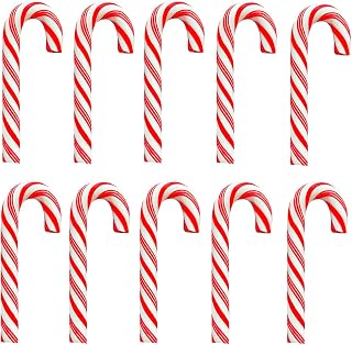 Clay Candy Canes Red White Candy Canes Christmas Candy Cane Faux Candy Cane Christmas Stick Mini Polymer Soft Clay DIY Decoration for Nail Art Kit DIY Cake Food（5CM-Red +White-30PCS）