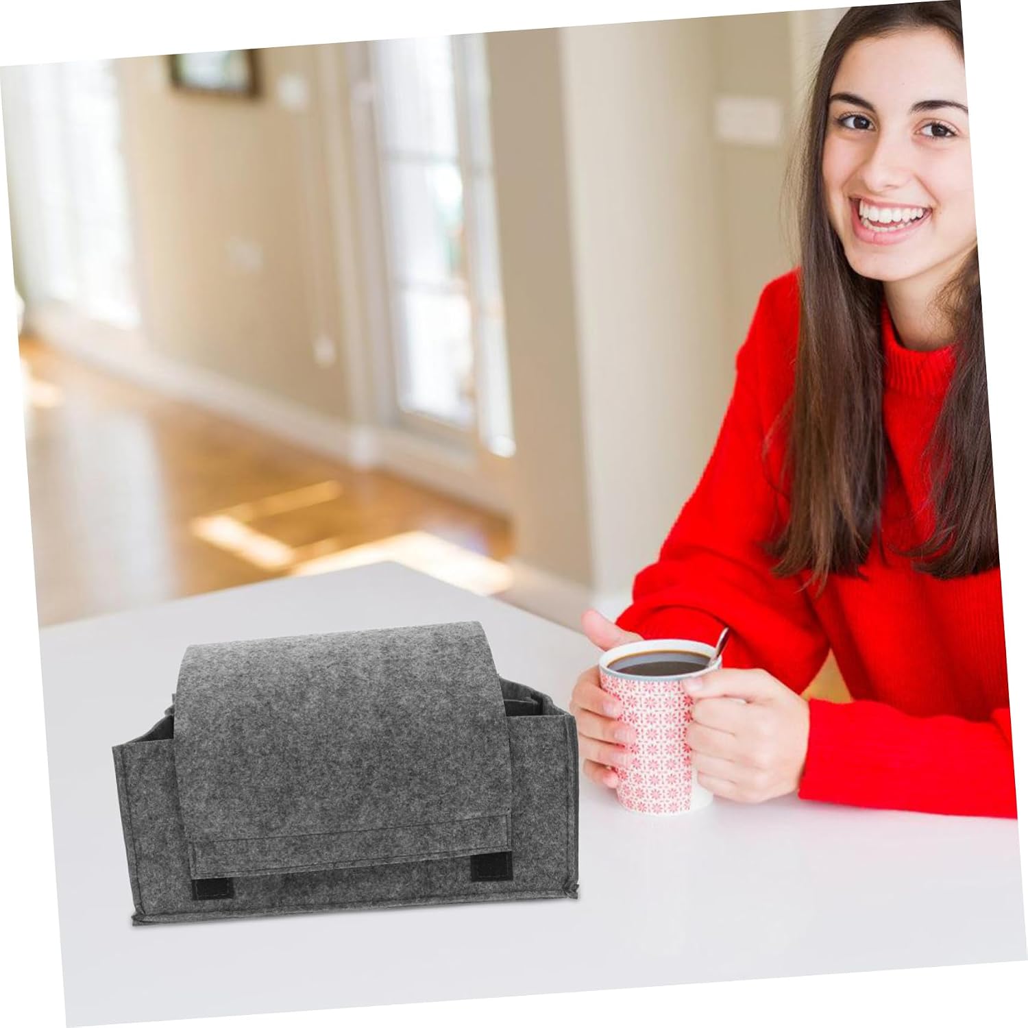 BESTYASH Portable Felt Cup Organizer Dividers Multi-Compartment Coffee Mug Storage Box Reusable Tote for Camping and Picnics
