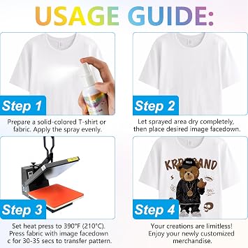 Sublimation Spray for Cotton Shirts, 120ML Sublimation Coating Spray for All Fabric, T-Shirts, Canvas, Polyester Fabric, Waterproof Quick Drying, Super Adhesion, High Gloss