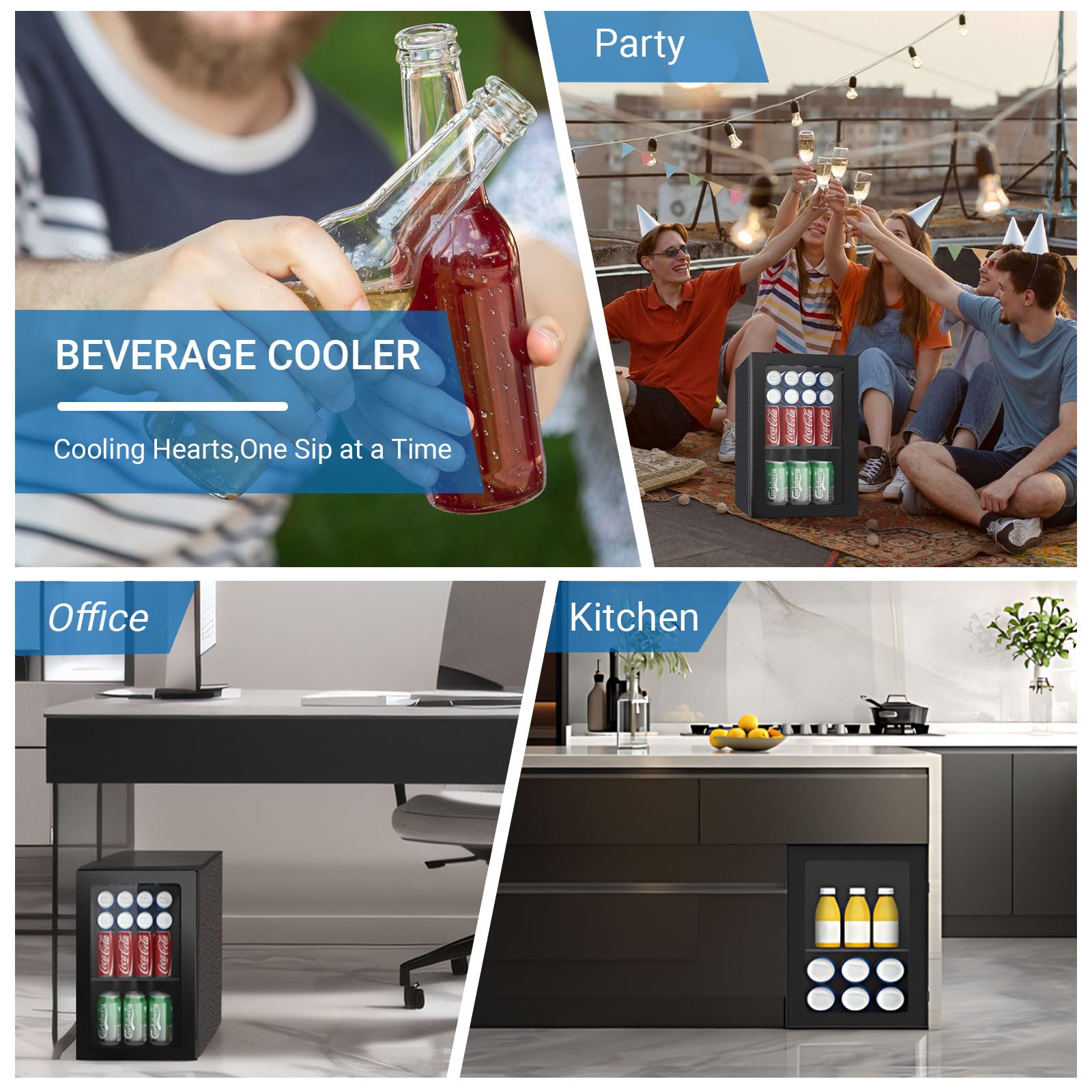 Erivess Compact Freestanding Beverage Refrigerator, 25 Can/0.95 Cubic Feet Mini Fridge With Front Door For Soda, Beer Or Wine, Under Counter Small Refrigerator With Adjustable Shelves on Fridge.com - View 6