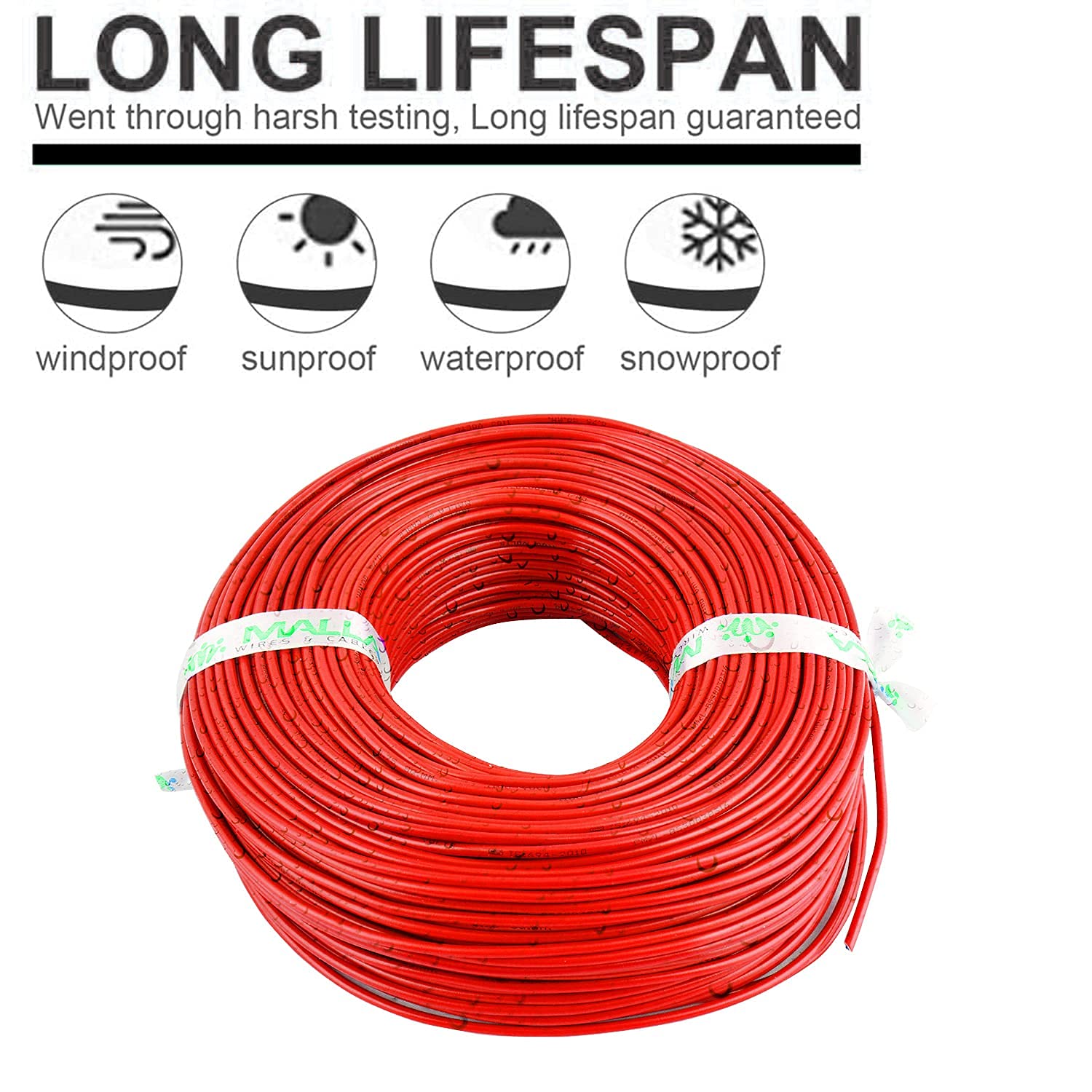 MALLA Copper Wire with Triple Layer PVC Coating, Single Core Flexible Electric Cable for Domestic & Industrial Connections (1.5 mm, 90m Long, Red, 3 Pcs) — Amazon image 6