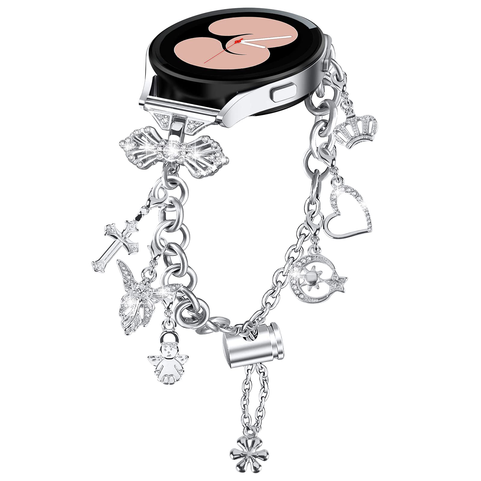 HAYONLIY Bling Bands Compatible for Samsung Galaxy Watch 7/FE/6/5/4 40mm 44mm, 5 Pro, Watch 6/4 Classic 43mm 47mm 42mm 46mm, 20mm Metal Diamond