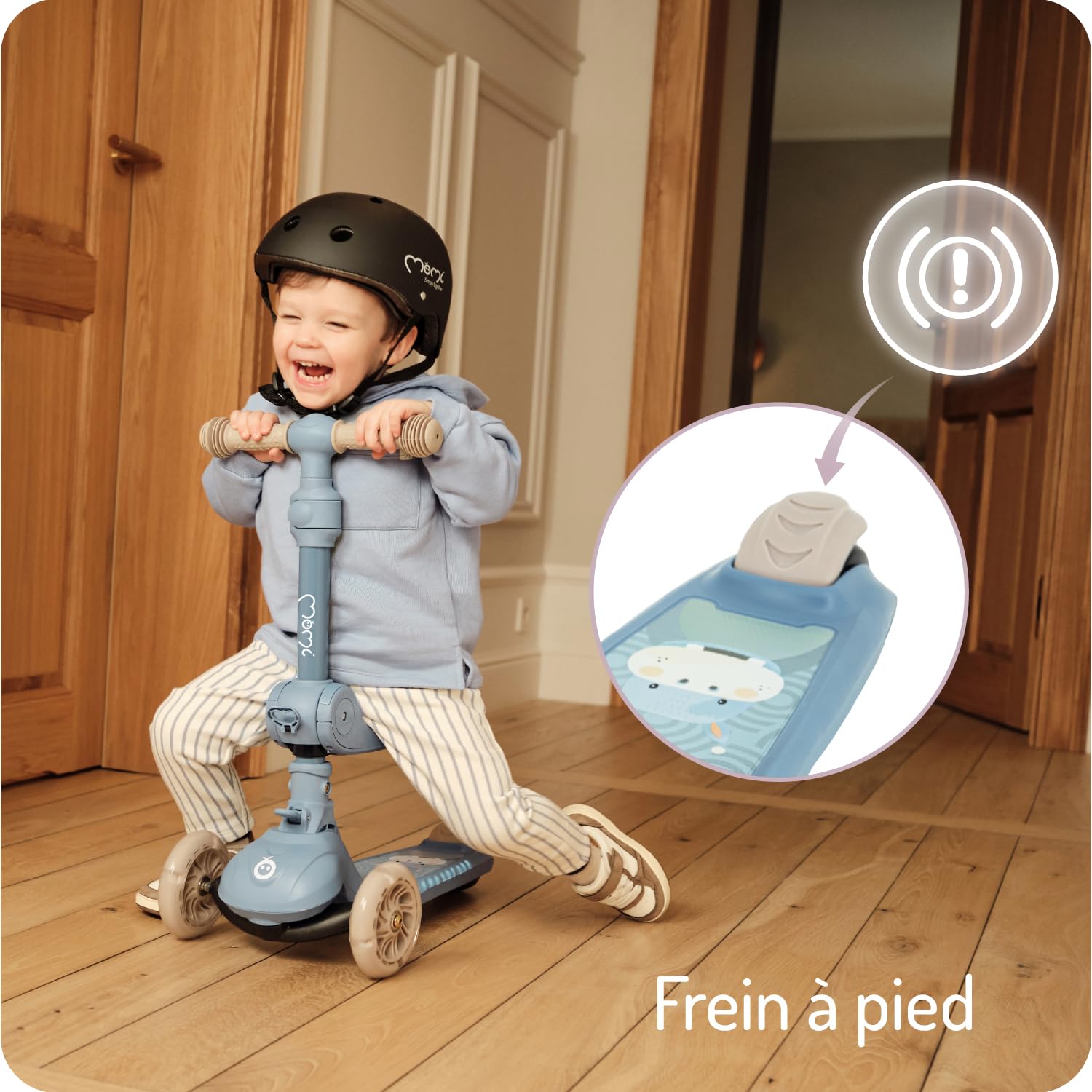 MoMi Debe Trottinette pour Enfants à partir de 1 an jusqu'à 50 kg - Trottinette 2 en 1 avec siège Pliable - Trottinette pour Enfant avec 2 hauteurs réglables - Trottinette Pliable pour intérieur et