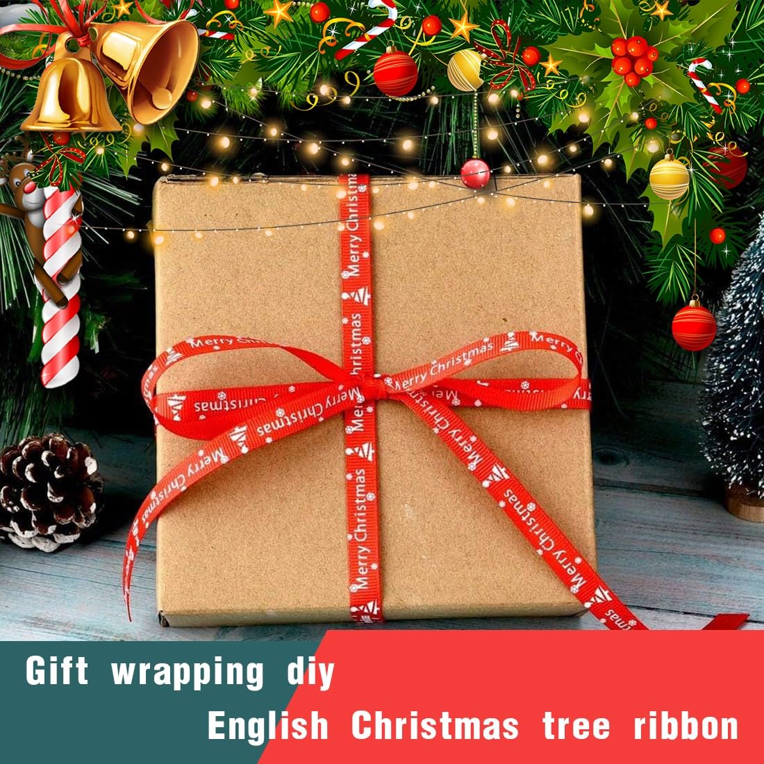 ZKGYUS 2 Rotoli Nastri Natalizie, 1cm*25 yards Nastro di Natale per Decorazioni, Nastro di Raso Verde Rosso, Nastro Raso Natalizio, Nastri Natalizi Verde per Artigianato