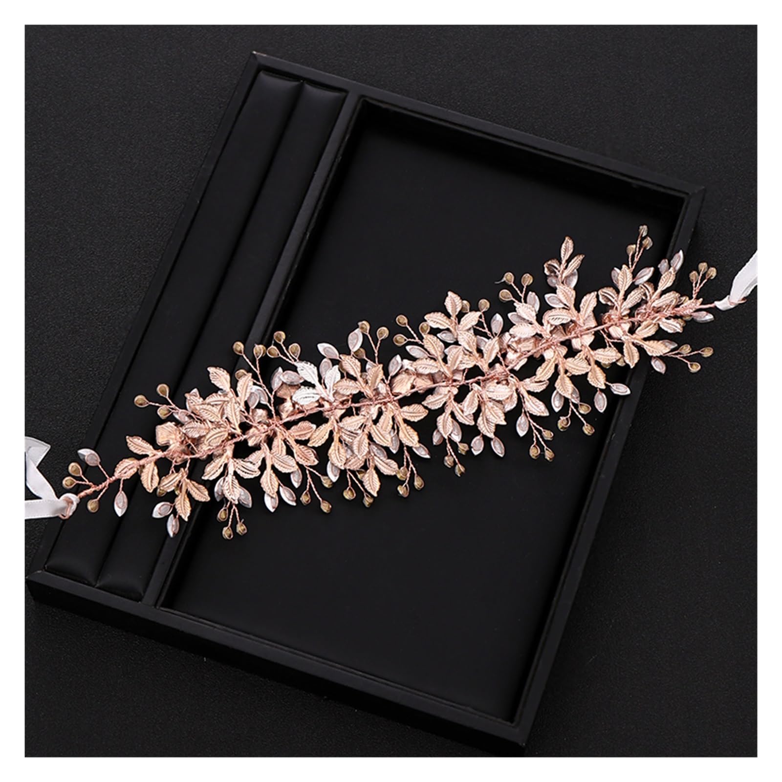 Rose Gold Stirnbänder Elegante Kristall Blumen Handgemachte Haarband Lange Strass Hochzeit Haar Zubehör mit Band Frauen Schmuck Dauerhaft
