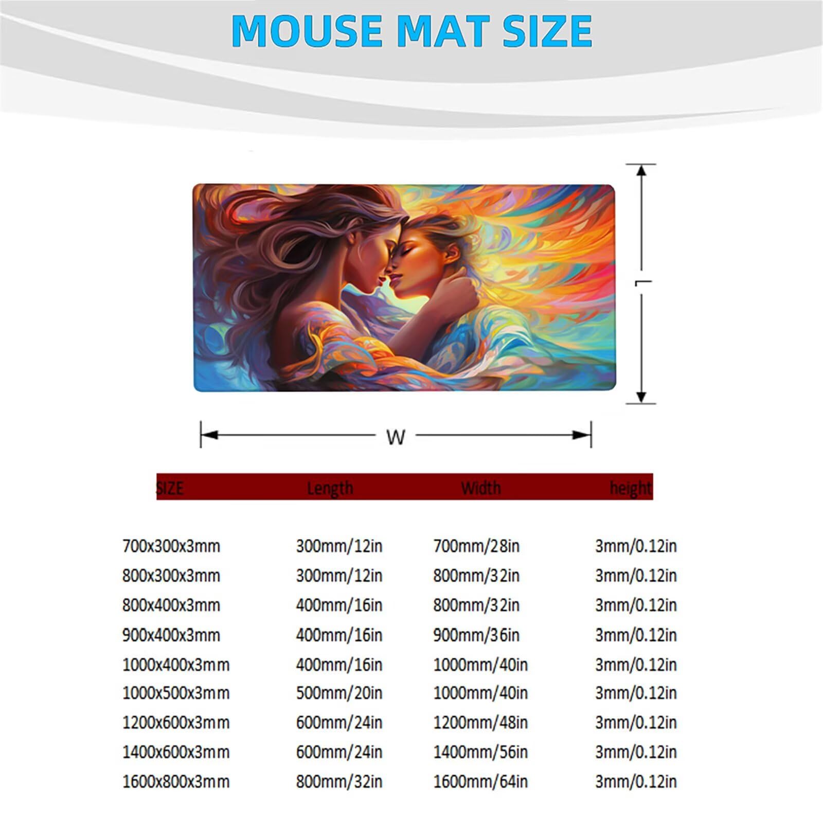 Podkładka pod mysz xxl 1000x500x3mm Love Desk Mat damska mata na biurko do gier szyte krawędzie trwała i wodoodporna konstrukcja z antypoślizgową gumową podstawą do klawiatury bezprzewodowej myszy