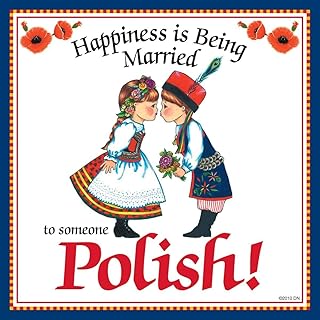 Essence of Europe Gifts E.H.G Happiness Is Being Married to An Polish Decorative Wall Tile Polish Gift Idea