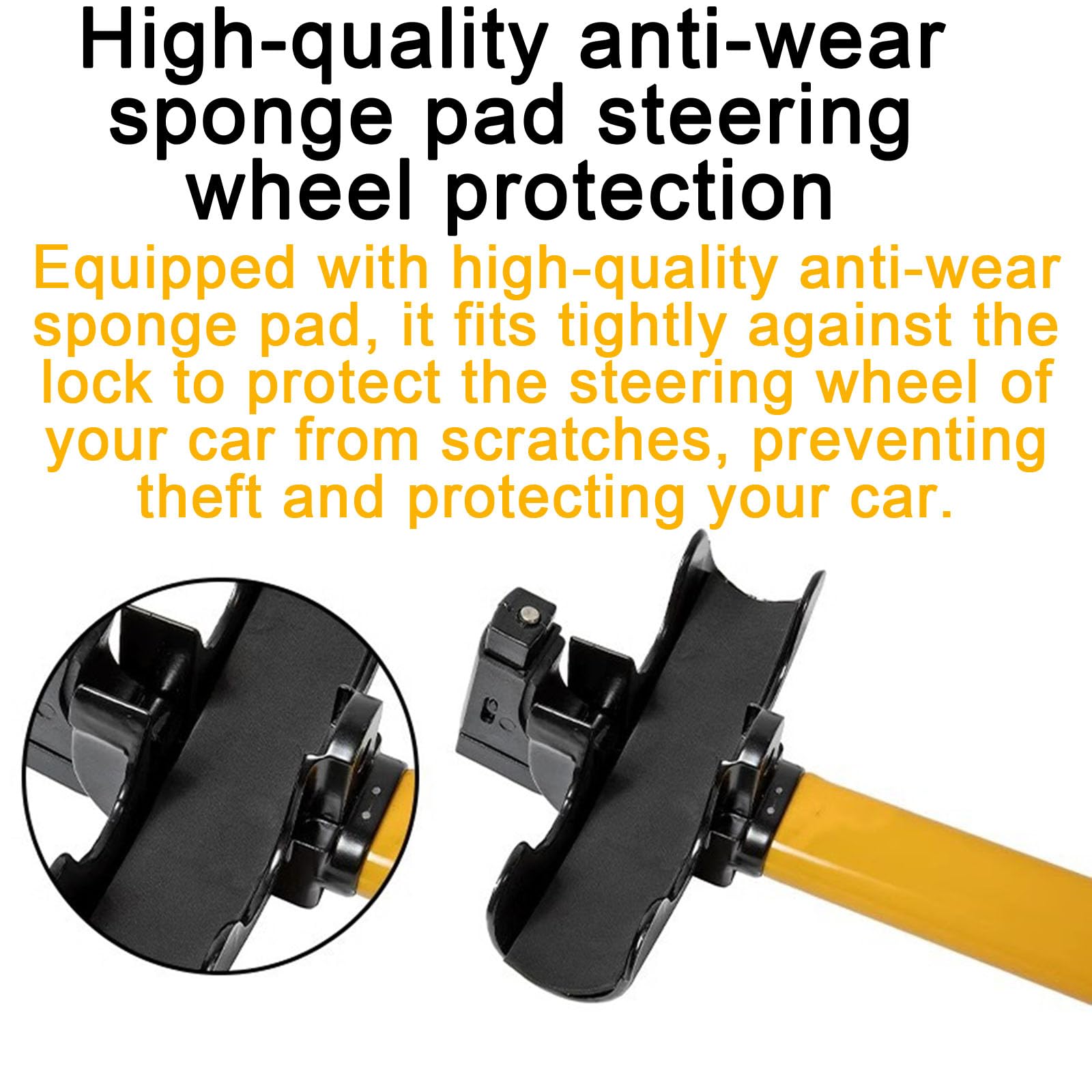 Canne Antivol Voiture Volant, Compatible avec Ford Escape, Blocage du Volant avec Clé Antivol De Voiture Blocage du Volant Sangle Antivol,Type A
