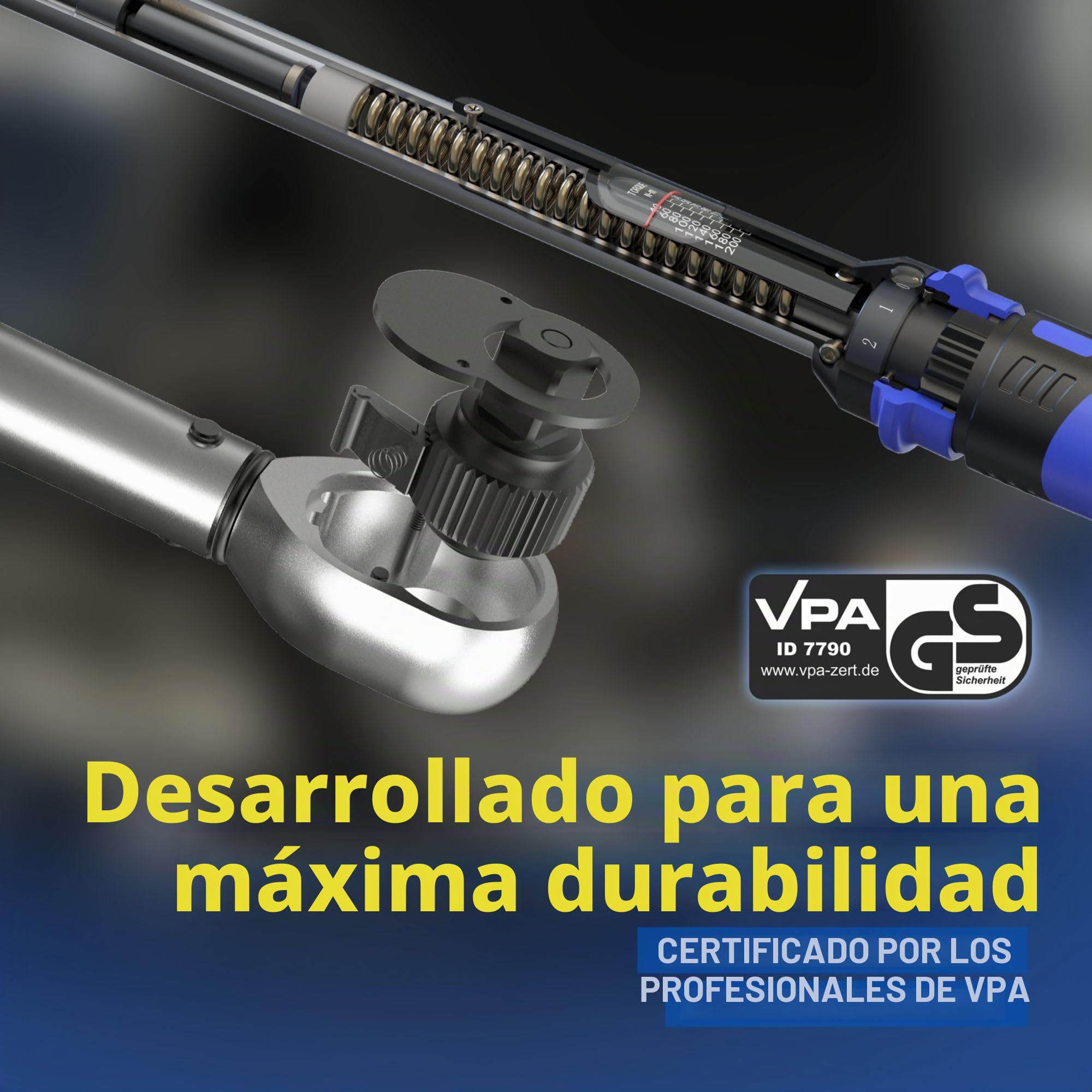 Goodyear Llave dinamométrica de primera calidad, ajustable de 42 a 210 Nm, accionamiento cuadrado de 1/2", incluye extensión y casquillos de 17 mm y 19 mm