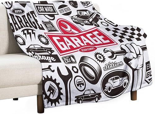 Miniatura 63 de Manta clásica retro para automóvil, diseño clásico de automóvil clásico americano, diseño de motocicleta, manta de franela súper suave para cama y