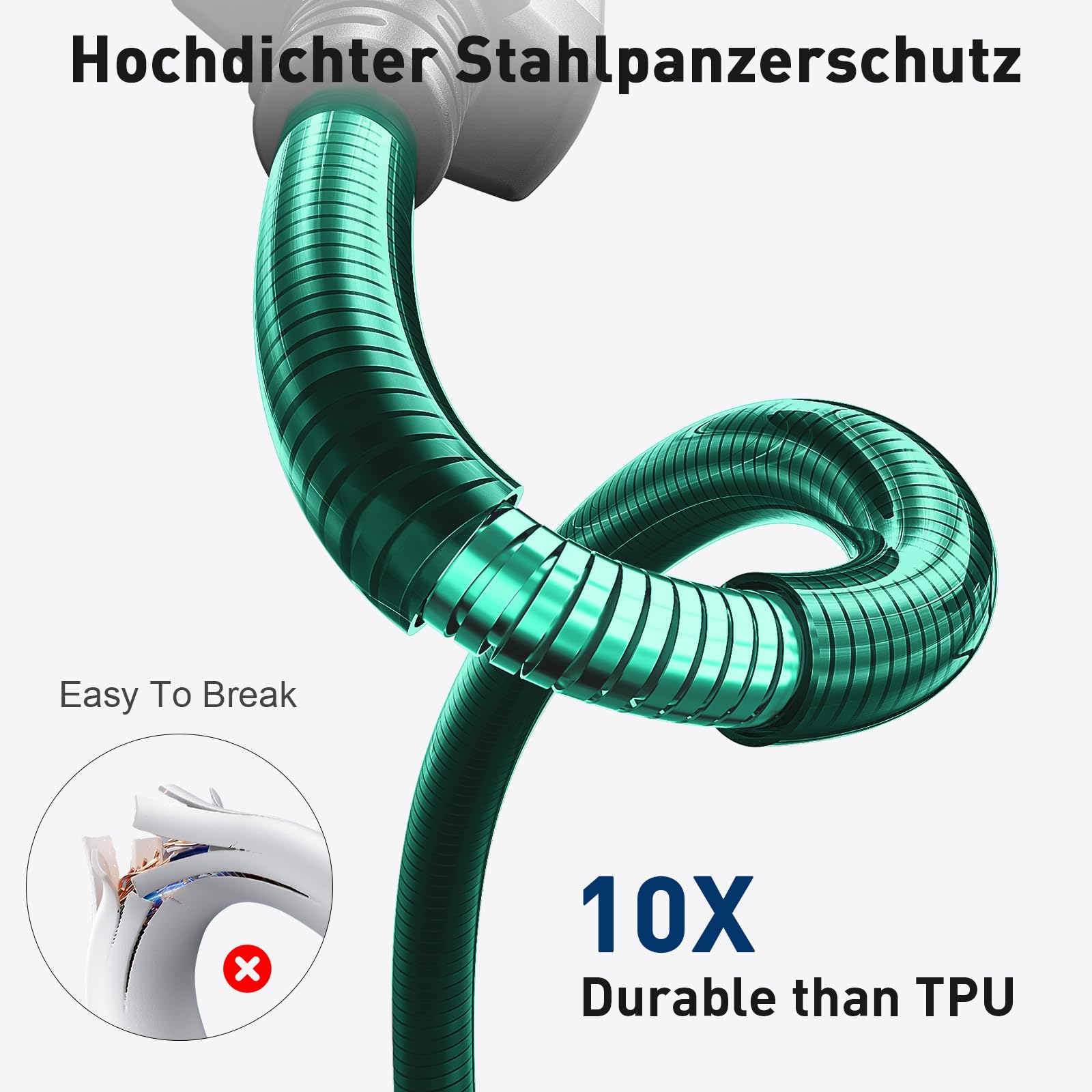 Cable de fibra óptica 8K HDMI 30M, blindaje de acero óptico HDMI 2.1, 48 Gbps, ultra alta velocidad, 8 K @ 60 Hz, 4 K @ 120 Hz, Dynamic HDR eARC Dolby HDCP 2.2 y 2.3 para HDTV/proyector/cine en
