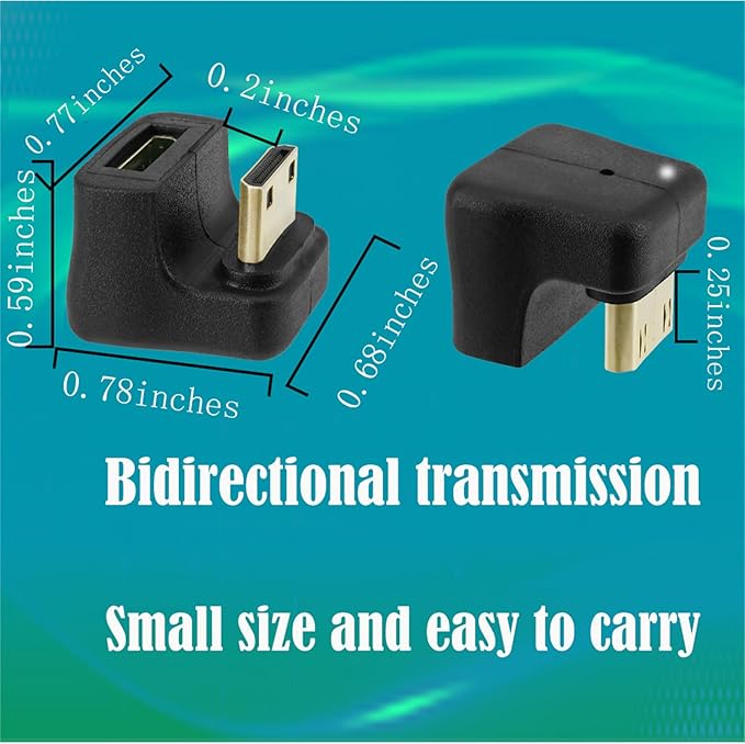 Adaptador Mini HDMI U-Shaped 180° 8K 2 Unidades miniatura 7