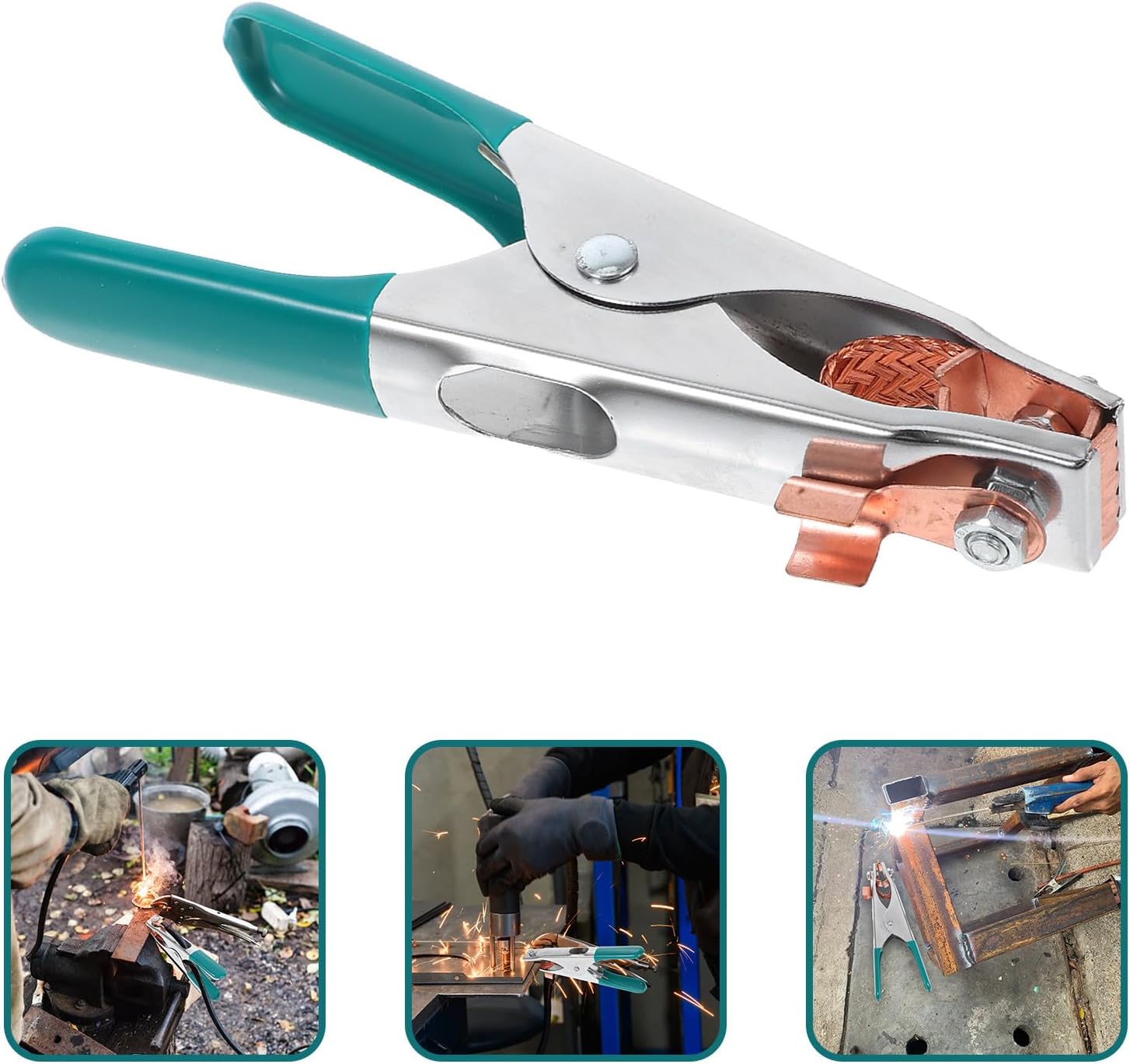 SHOWERORO Welding Ground Clamp Copper 300a Heavy Duty Brass Clip for Welding Machine Ground Wire Clamp Tools for Arc and Mig Welder Use