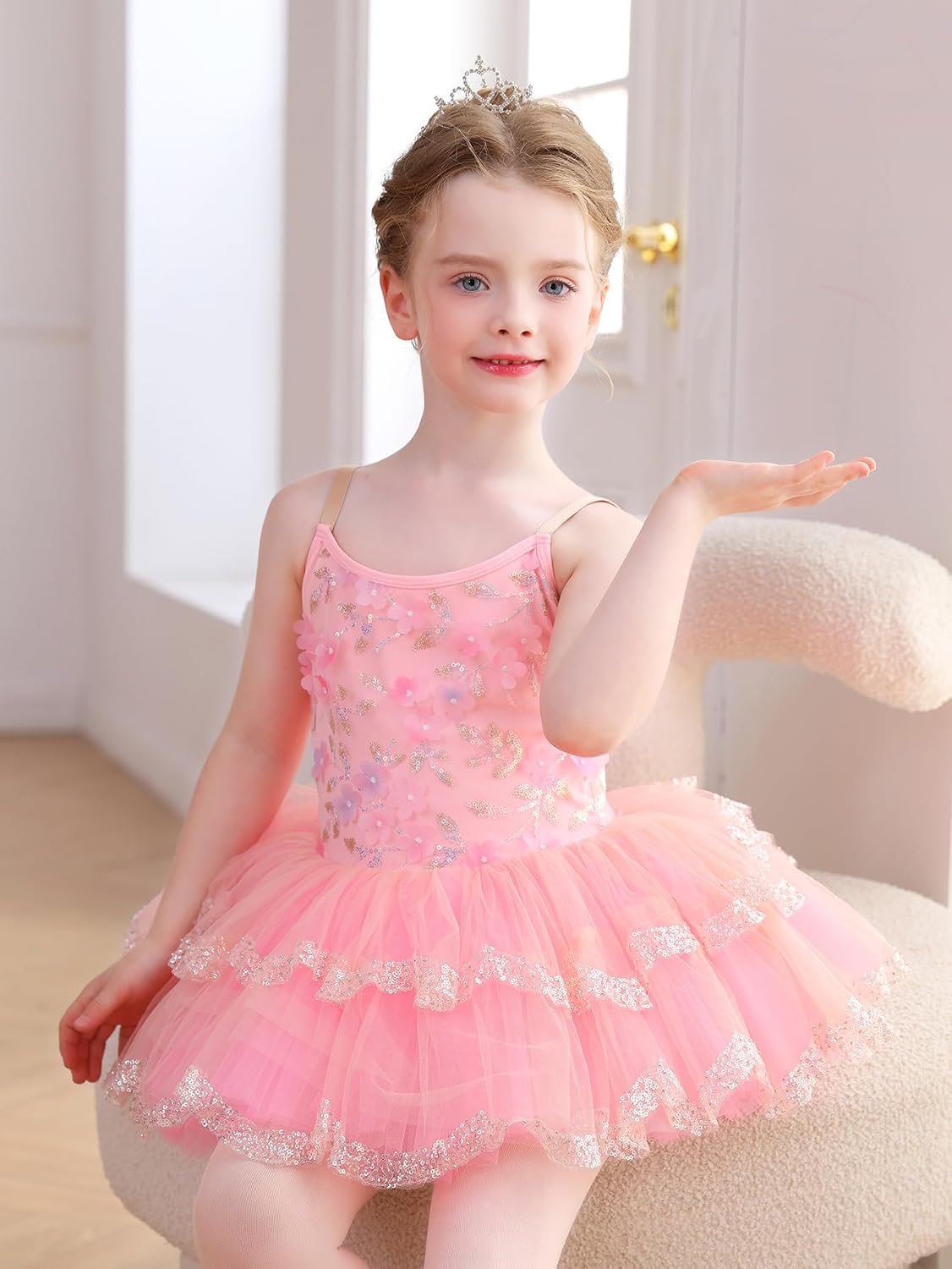 Mecceos Ballet Tutu for Girls Ballerina Swan Lake Costume Toddler Leotard Ballet Dance Costumes