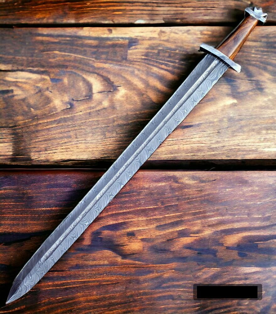 Wilson Roy Custom Damascus Steel/Sword/Dagger/Celtic Sword 32" Long GLADIOUS Camping Sword