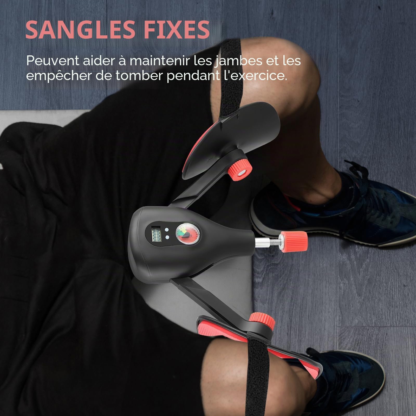 Thigh Trainer Pelvic - Résistance réglable de 0 à 77 lbs - avec Sangles de Jambes Fixes et poignée remplaçable - Équipement d'entraînement de Force pour Les Hanches et Les Bras