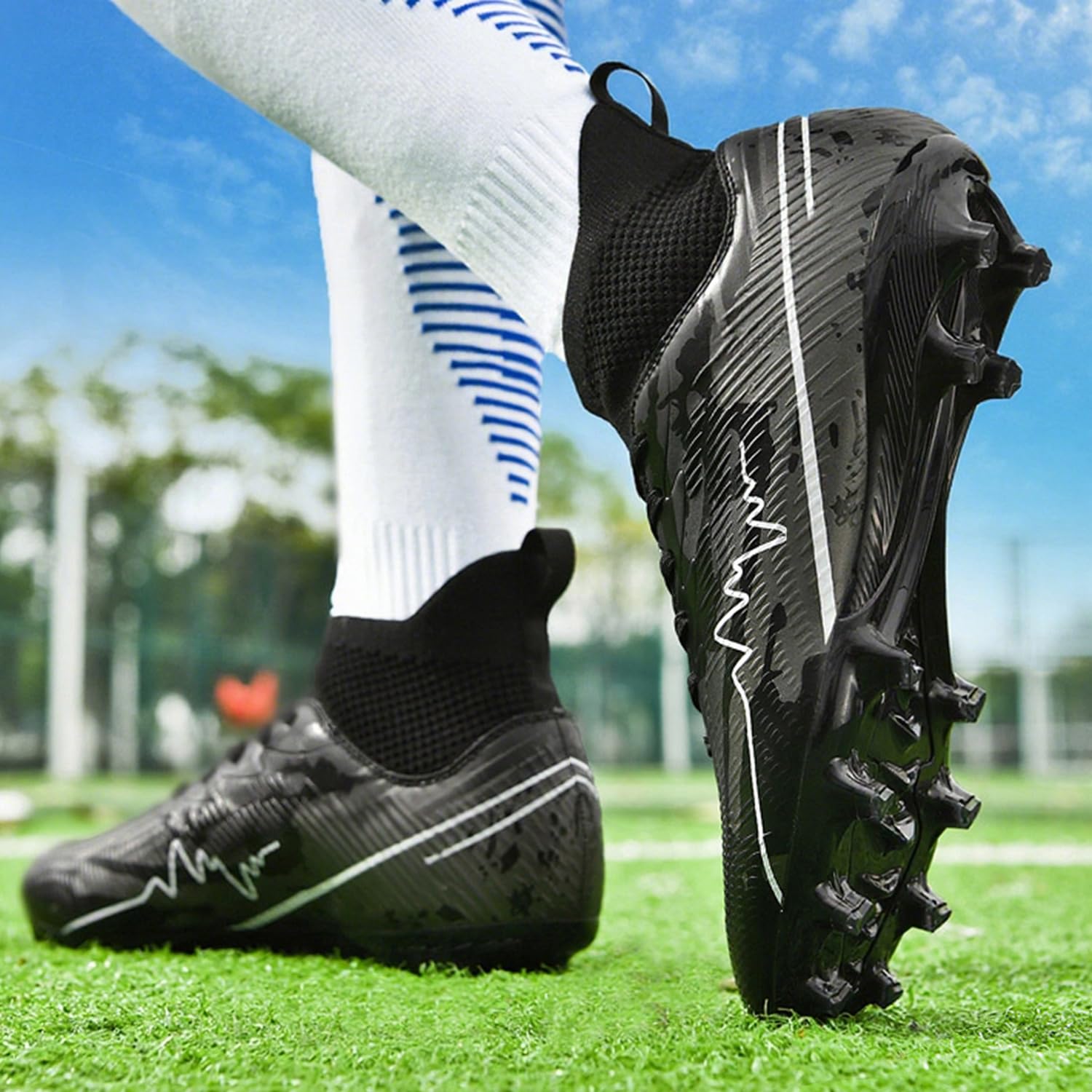 Zapatillas de Fútbol Hombre Spike Profesionales Atletismo Calzado de Fútbol Turf Training Zapatillas de Deporte Equipo Futbol de Competición