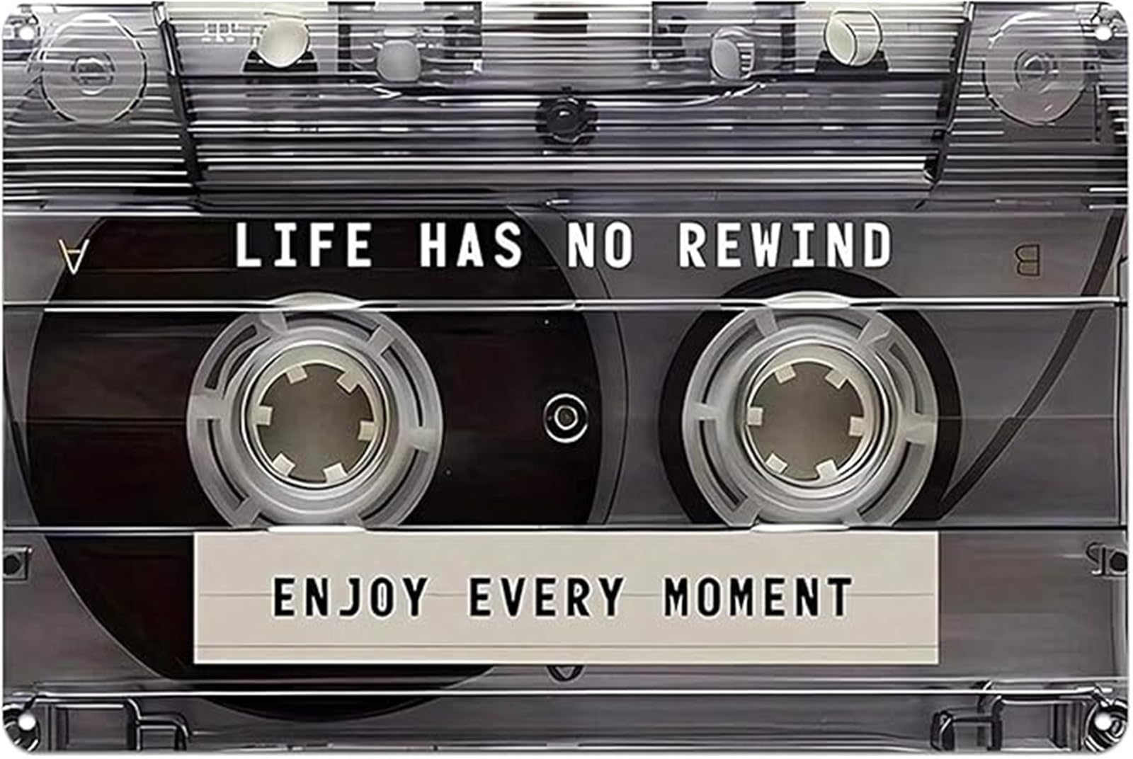 ZDVHOMCB Vintage Life Has No Rewind Enjoy Every Moment Quote Metal Sign for Man Cave Garage Studio Decor 8 X 12 in