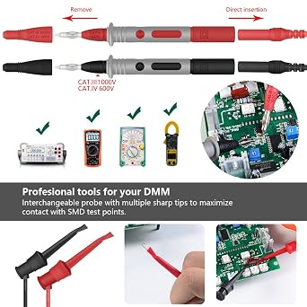 22 in 1 Multimeter Test Leads Set with Electrical Alligator Clips and Soft Silicone Probes