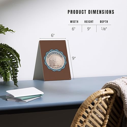 Miniatura 6 de Carpinteria, California, dólar de arena en la playa, letrero de pared de madera de abedul (decoración rústica de 6 x 9 pulgadas, listo para colgar)