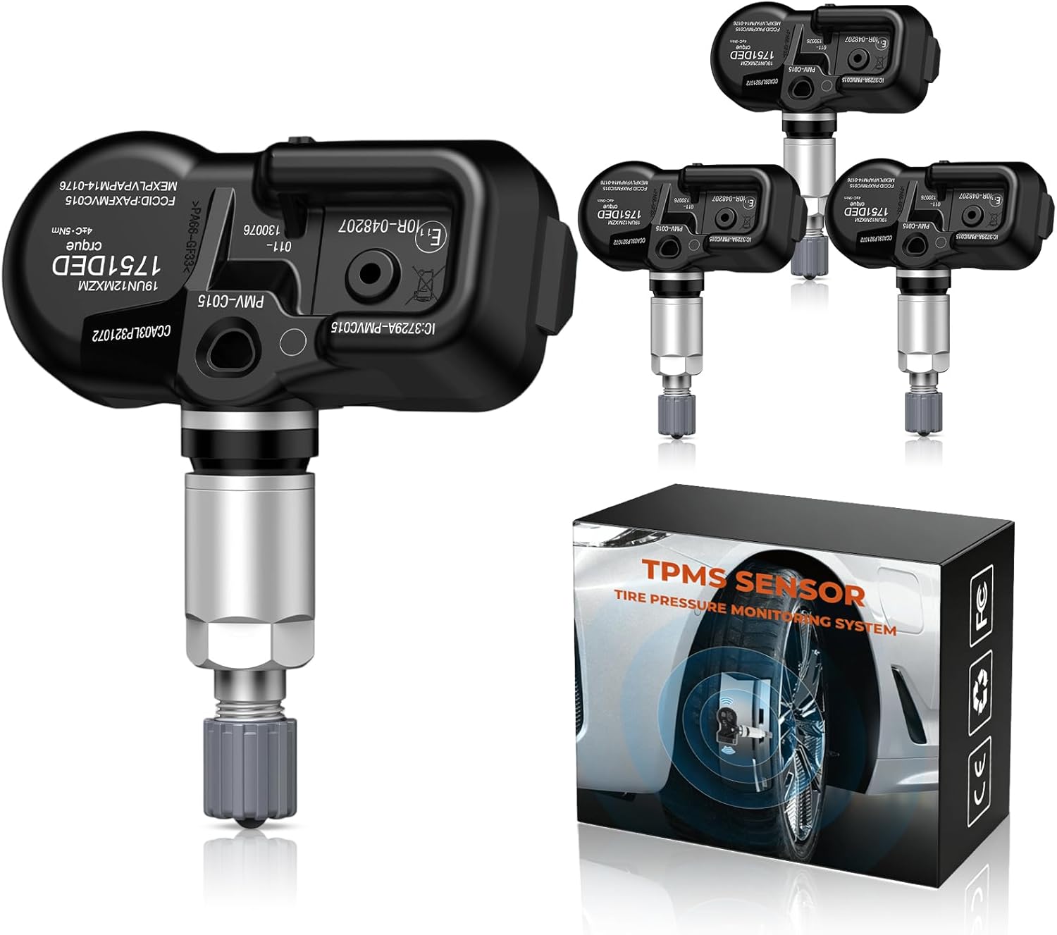 TPMS Sensor 315MHZ 4 Pack, Pre-Programmed Tire Pressure Monitoring System Sensor Fit for Toyota Lexus Prius Camry Corolla RAV4 ES GX LC LS LX RX, Replace 42607-48010, PMV-C015