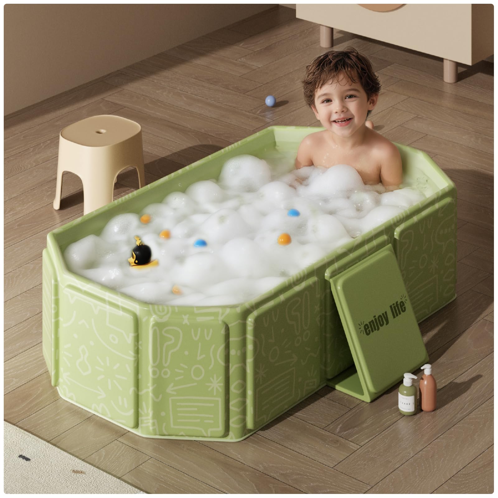 Amazon.co.jp: Bounvi ベビーバス 折り畳み ポータブル バスタブ 沐浴