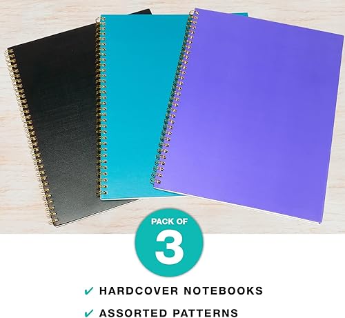 Miniatura 10 de Cuaderno de espiral de moda de 8.5 x 11 pulgadas, paquete de 3, 120 páginas, rayas universitarias (floral)