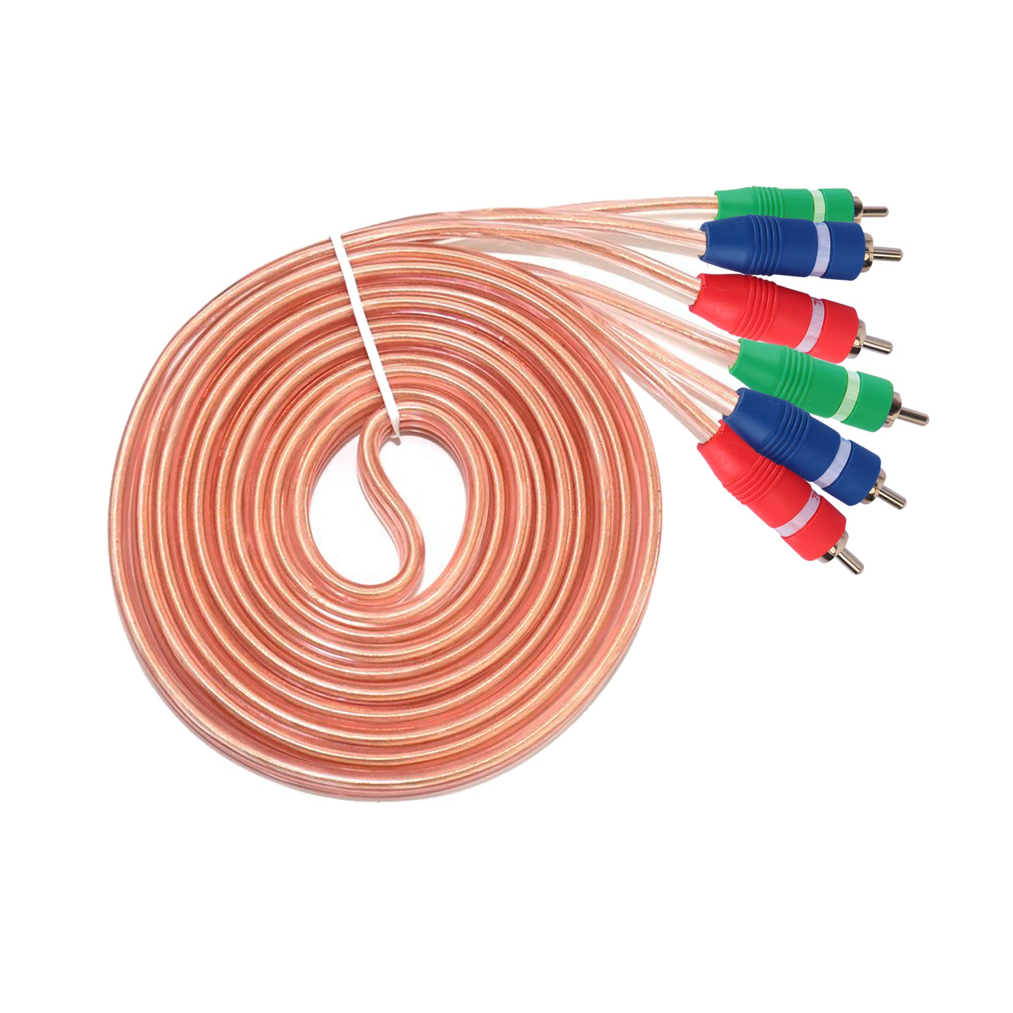 MX 3 RCA Plug to 3 RCA Plug Cable – 1.5 Meter OFC Transparent Shielded AV Cord for TV VCR DVD Satellite Cable Receivers & Game Consoles