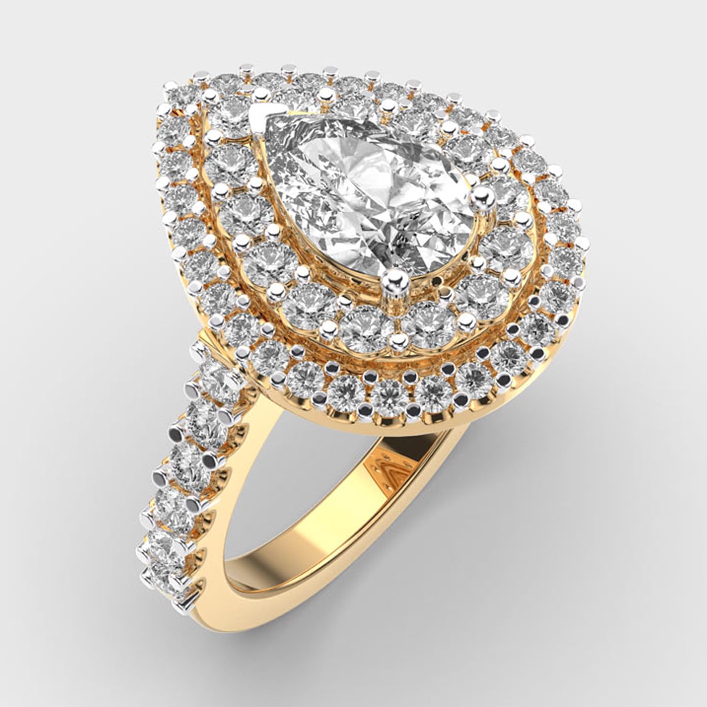 Anello dell'eternità in argento sterling 925 tempestato di fantasia | placcato oro | con moissanite, anelli di lusso multiforme fatti a mano per donna | LKJR_0092