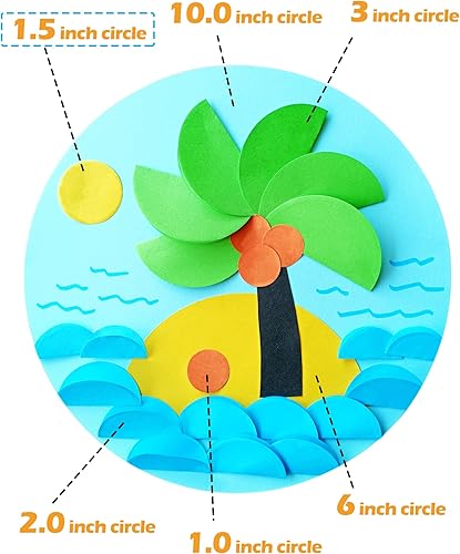 Miniatura 7 de Ezyaid Círculos de papel de construcción con varios colores de 1.5 pulgadas, papel de manualidades de colores 400 hojas para niños, suministros de