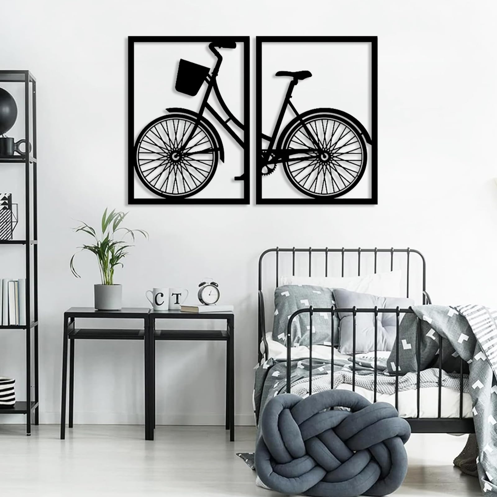 Amazon.com: Vintage Metal Wall Art - Bike Decor Set of 2, Sign for