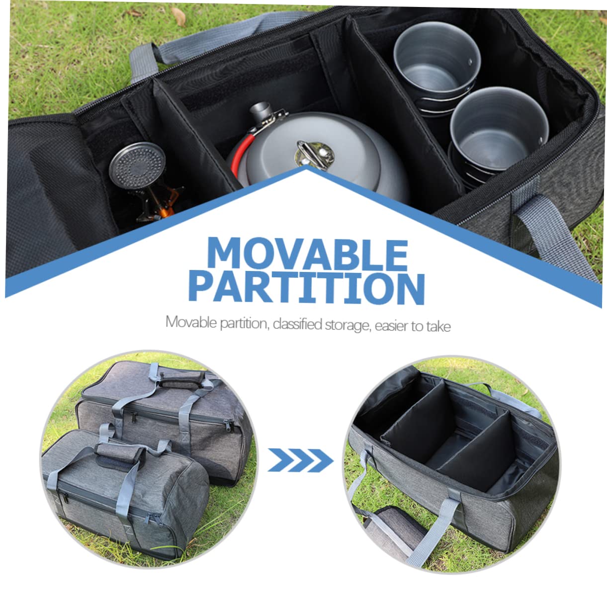 FOYTOKI Camping Cook Set Power Supply Container Utensil Bag Stove Pouch Pot Case Barbecue Bag