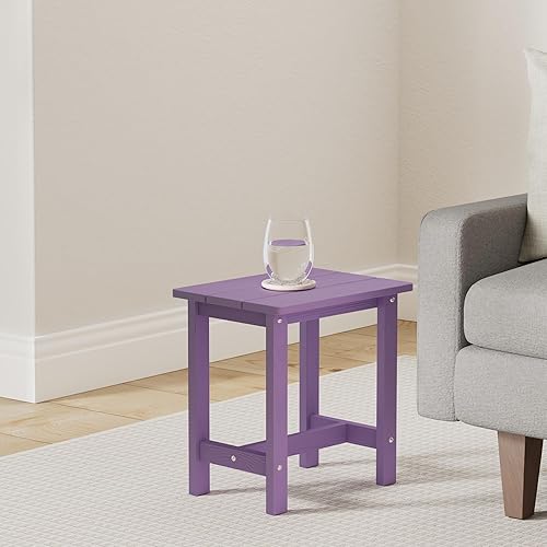 Miniatura 184 de LUE BONA HDPS - Mesa auxiliar para exteriores, pequeñas mesas auxiliares Adirondack para exteriores, mesa auxiliar exterior para patio, porche, Negro