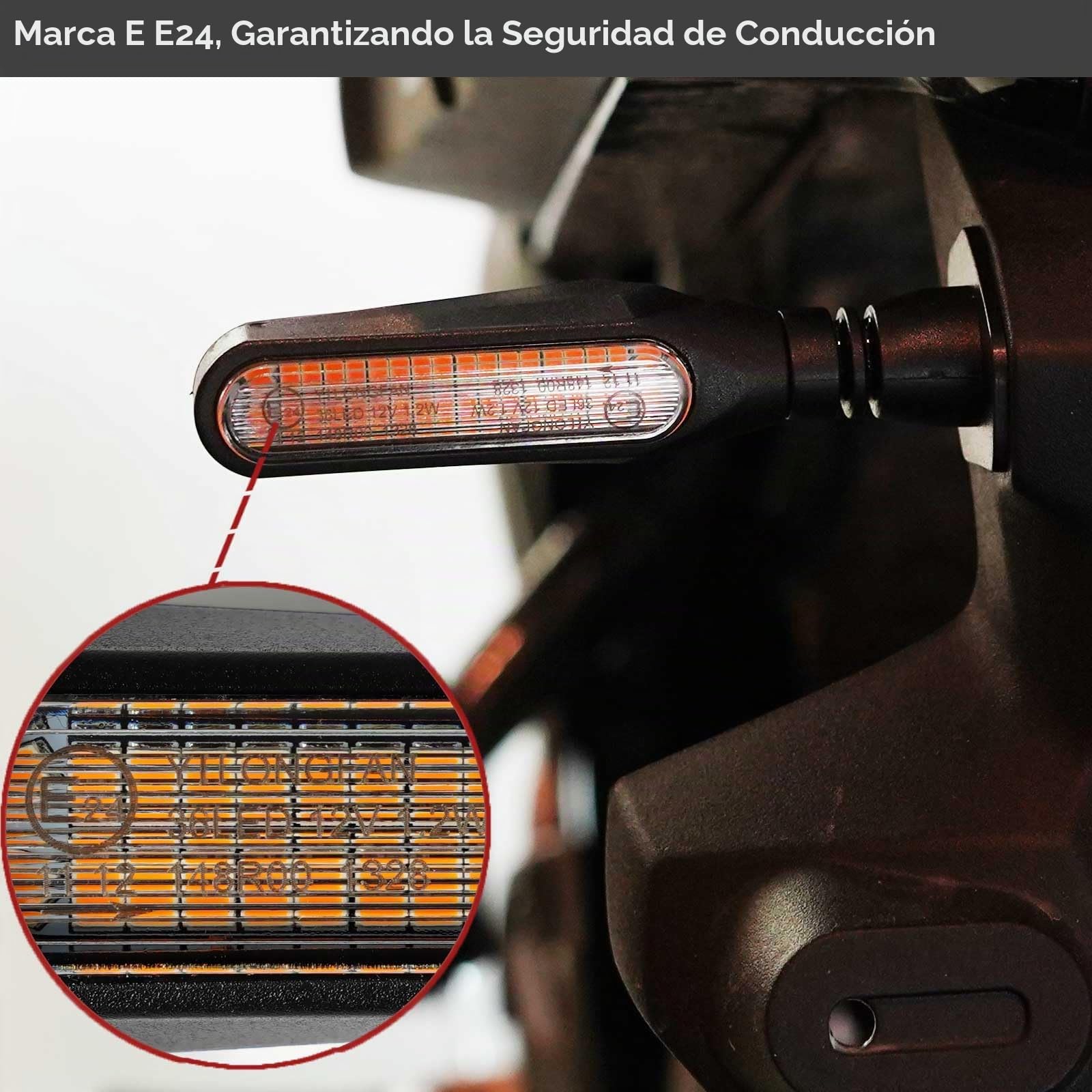 evermotor Intermitentes Homologados LED, 4 piezas 12 V, para motocicleta scooter ATV Naked Scrambler Touring Street, IP67 resistente al agua