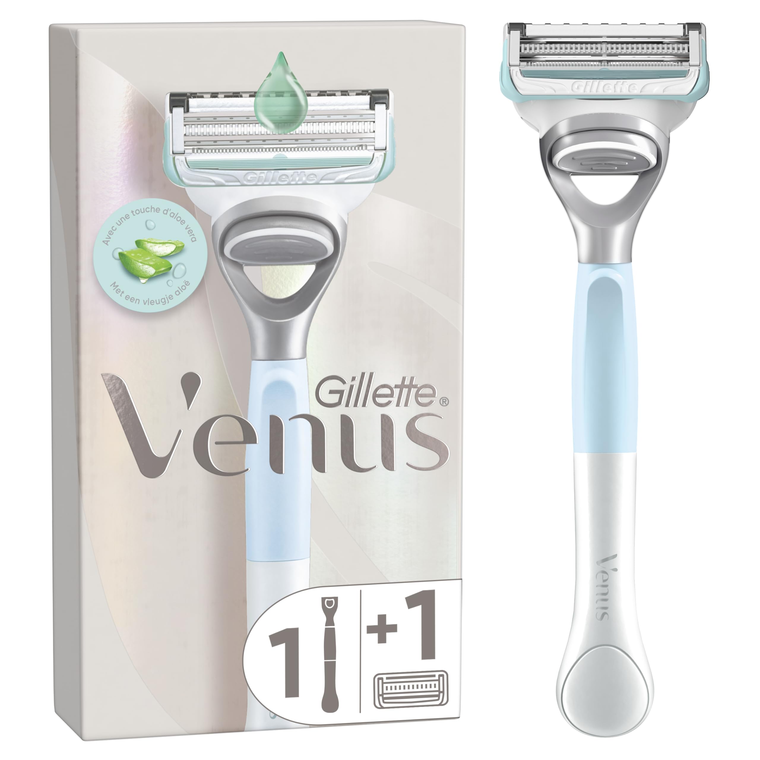 Gillette Venus + Satin Care Rasoir Pour Femmes Pour La Peau Et Les Poils Pubiens, Manche Réutilisable, Cartouche De Recharge, Barre De Protection Et Lame De Précision, Rasage Doux Des Zones Sensibles