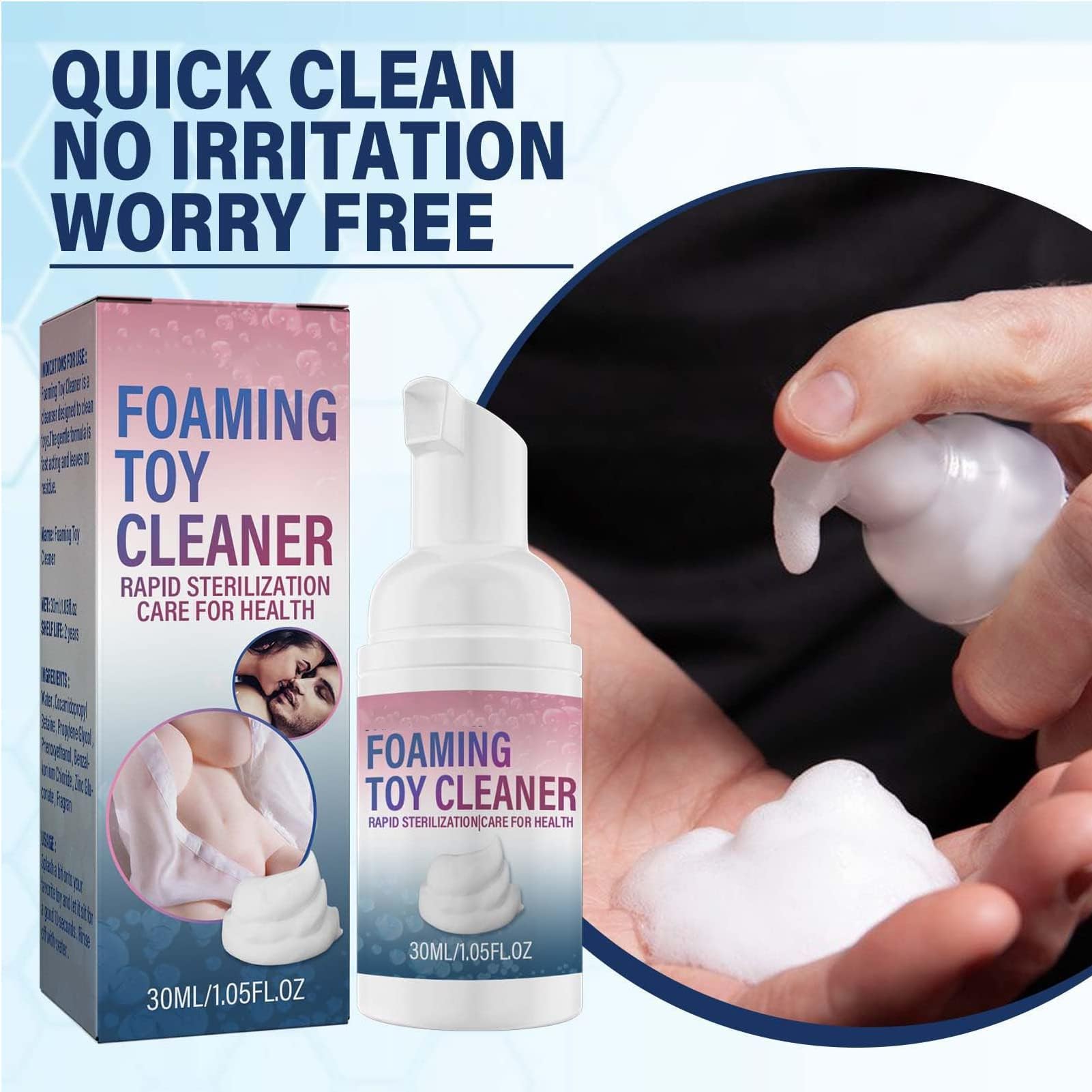 Fresh Foaming Toy Cleaner, detergente a secco in schiuma per giocattoli, Pulitore per giocattoli per adulti con formula naturale (2)