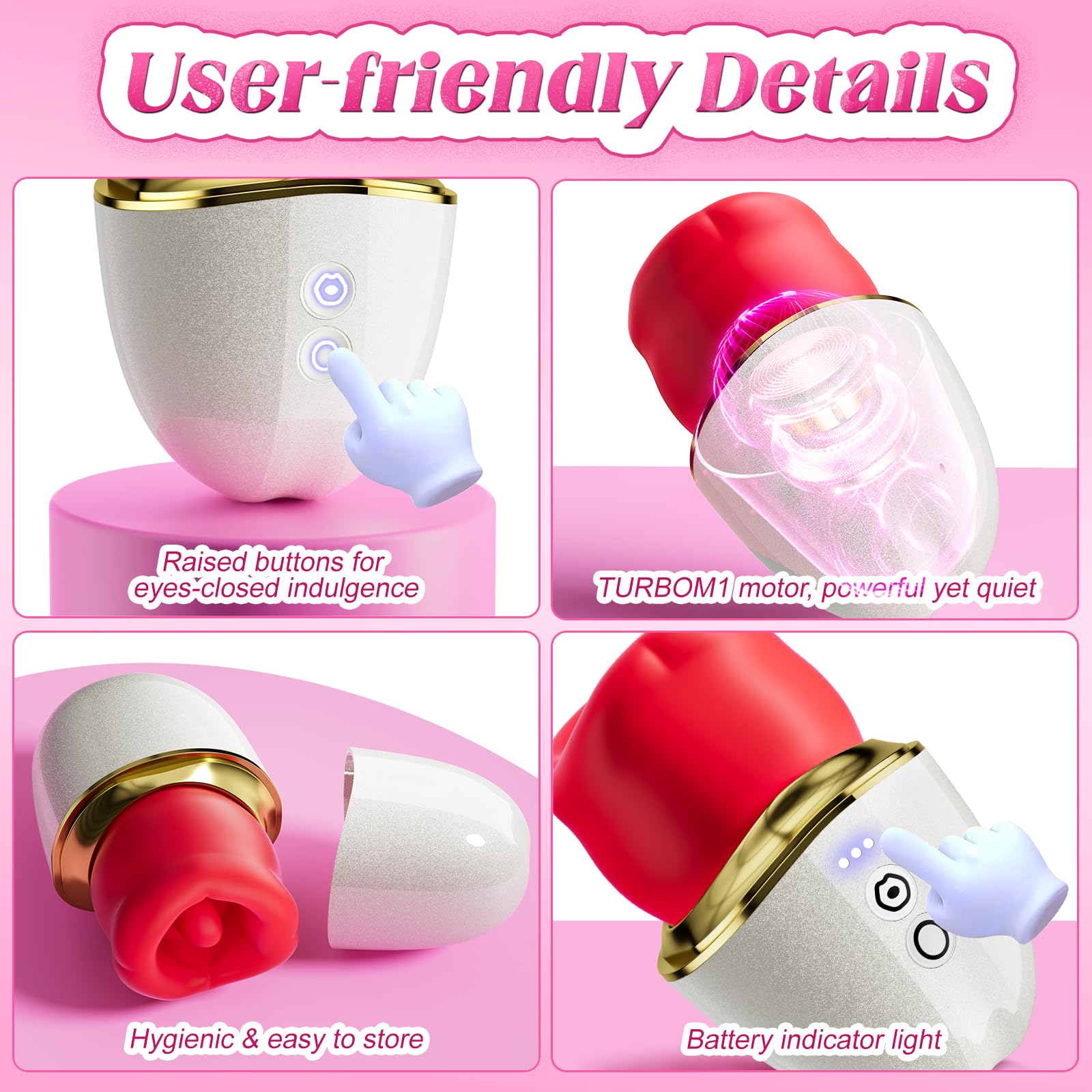 Jesbenna Clitoral Sucking Vibrator Sex Toys, 3 Sucking 9 Licking Modes Nipples Clit Sucker for Quick Orgasm, Tongue Vibrators Adult Toys for Women Couples, (S337): Pearl