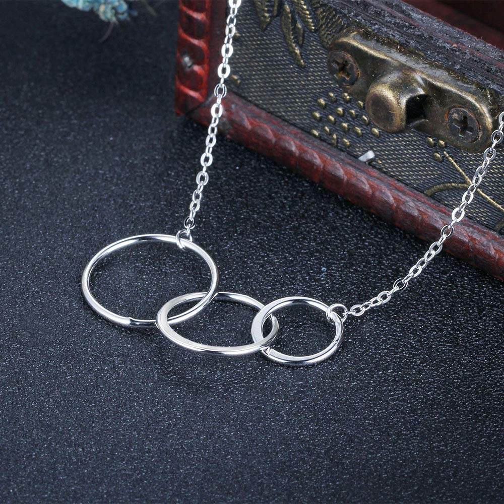 Collana con ciondolo a cerchio in argento a doppio strato in