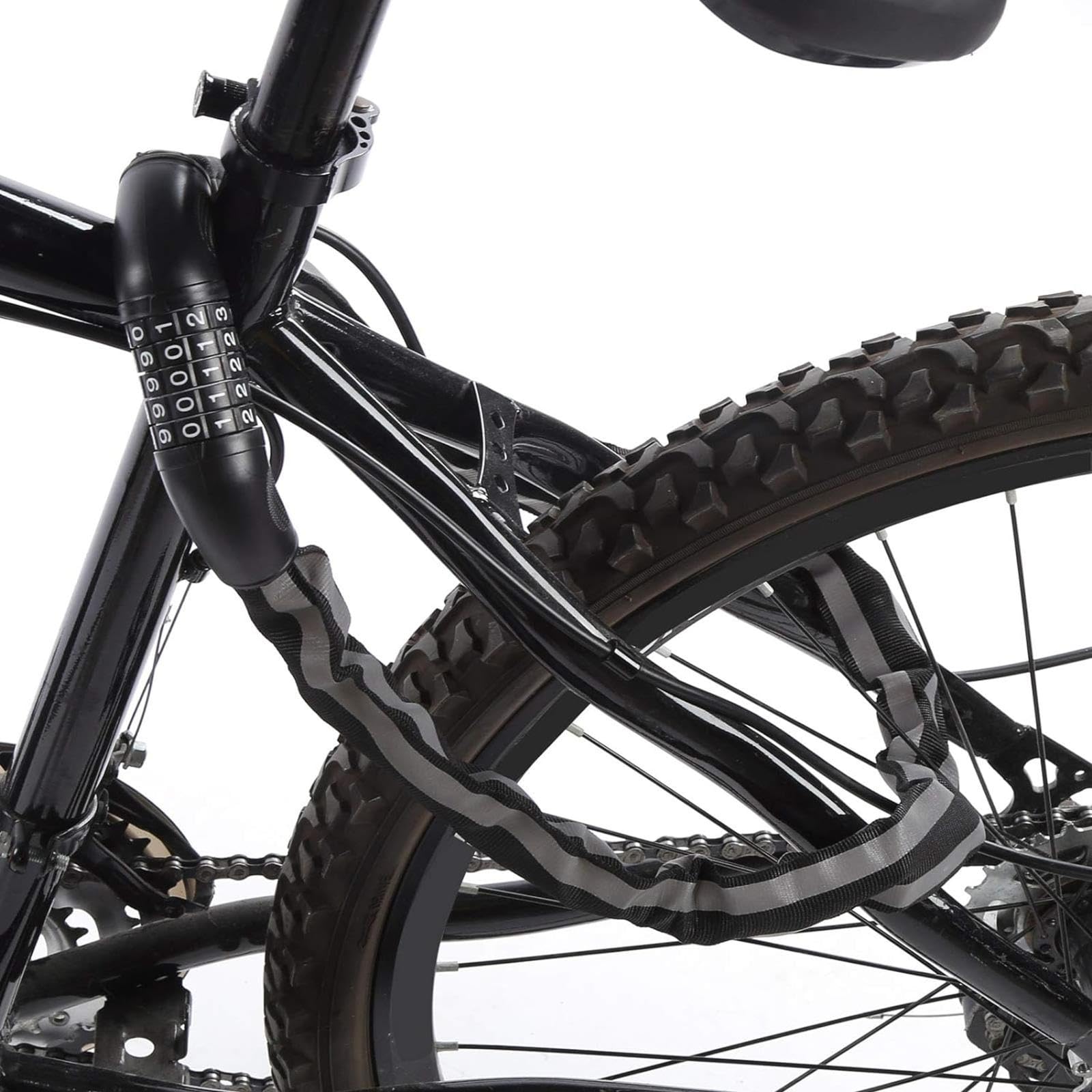Lucchetto a Catena per Bici, Lucchetto a Catena per Bicicletta Antifurto Resistente con Combinazione a 5 Cifre, Lucchetti per Bici Ripristinabili di Sicurezza Lunghi da 38,2" per Bici