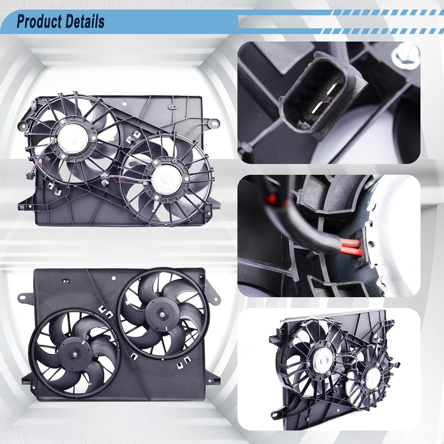 Radiator Cooling Fan Compatible with 2008-2010 Challenger 2006-2010 Charger 2005-2008 Magnum 2005-2010 C-hrysler 300 Replace for 5137714AA 5137715AA 5137715AB 620-039