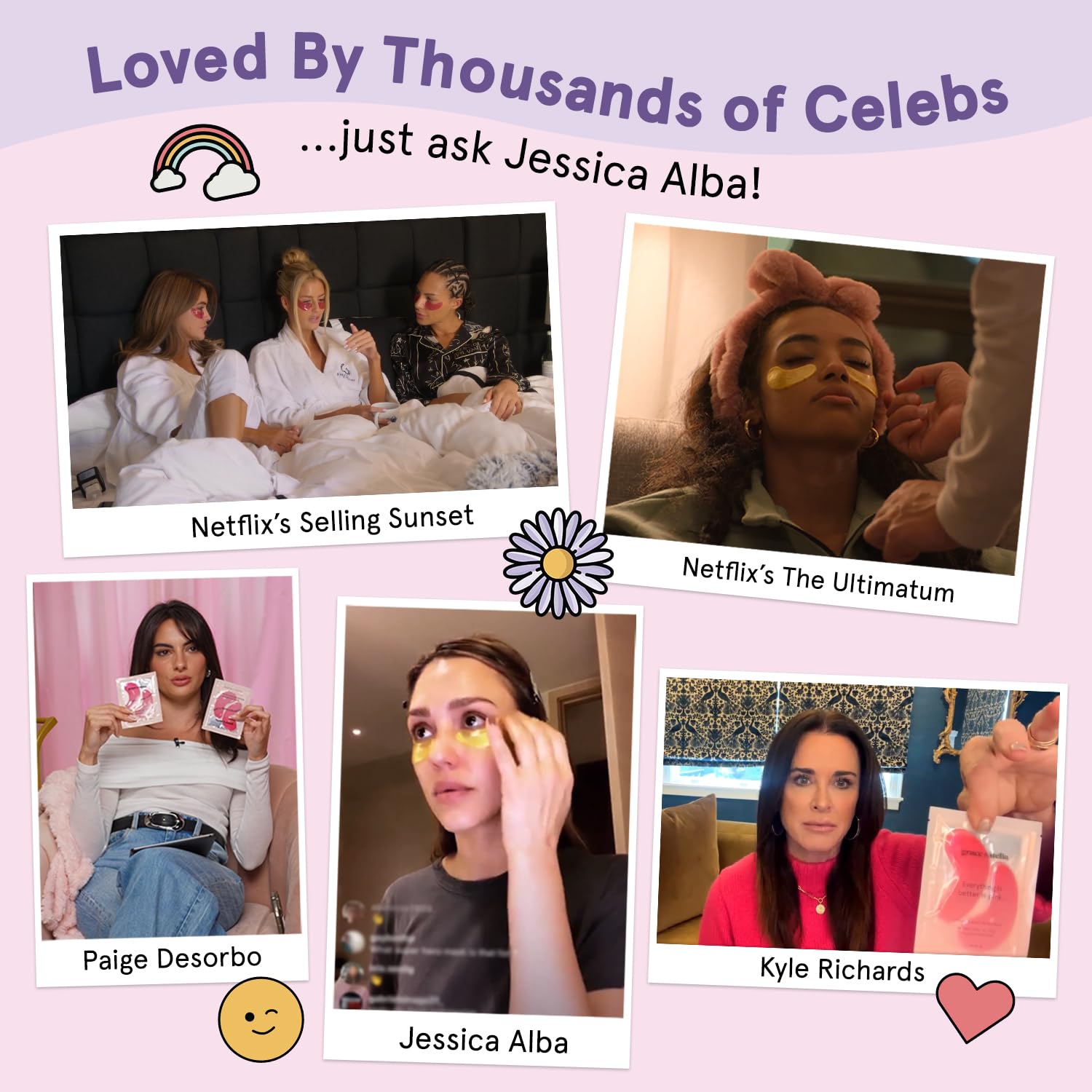 grace & stella Retinol Under Eye Patches for Puffy Eyes & Dark Circles - Restoring Gel Under Eye Masks with Hyaluronic Acid - Bridesmaid Gifts, Birthday Gifts for Women (Purple, 24 Pairs): White (24 Pairs)