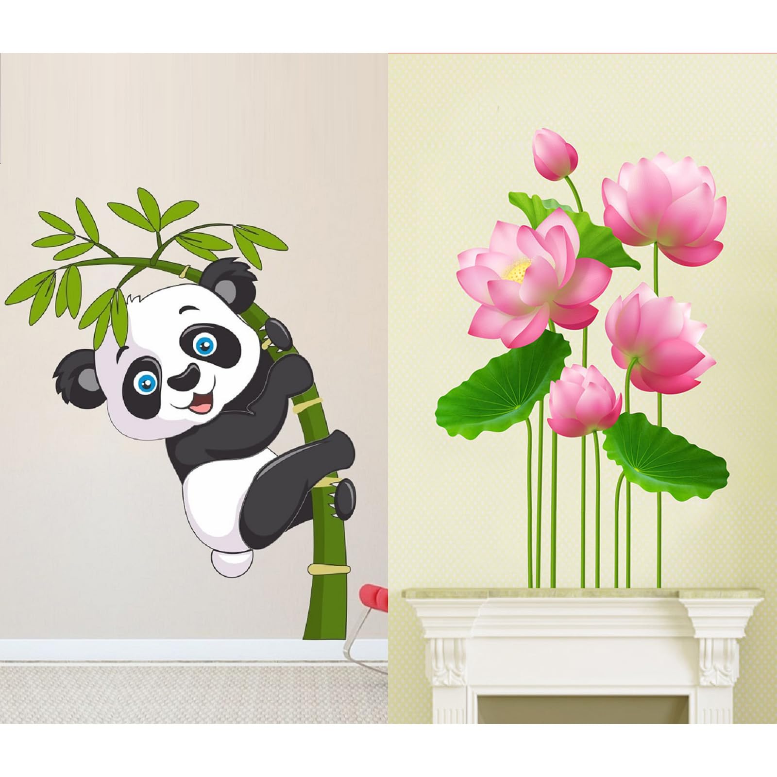 WALLBOOK Pvc Vinyl Set Of 2 Wall Stickers Sunris With Flying Bird | Lotus Flowers For Home, Hall, Bedroom, Livingroom & Kitchen, Self-Adhesive, Wall, 5 Cms (B0CP8CR1C5) Amazon Price History, Amazon Price Tracker