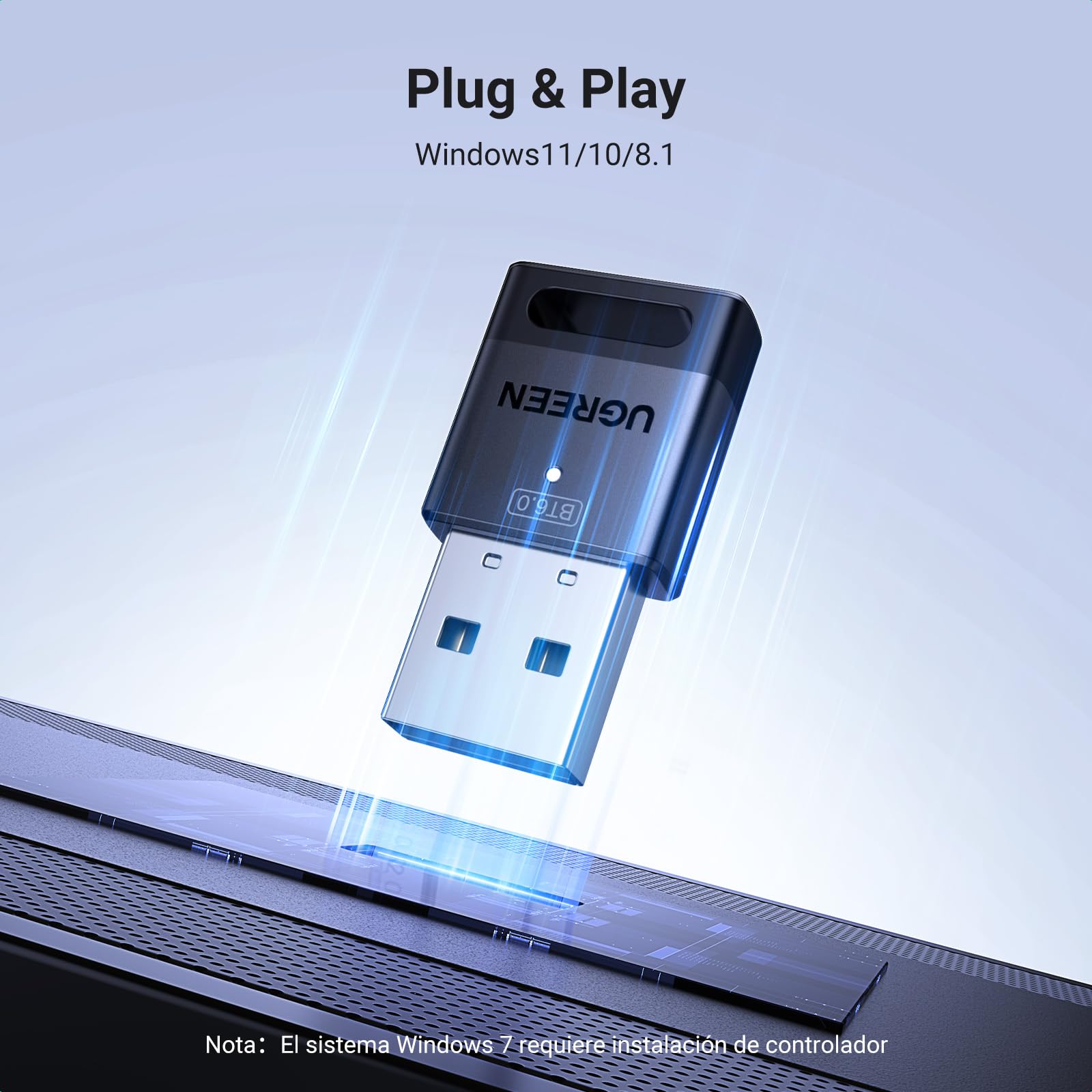 UGREEN USB Bluetooth 6.0 Adaptador para PC Windows 11 10 8.1