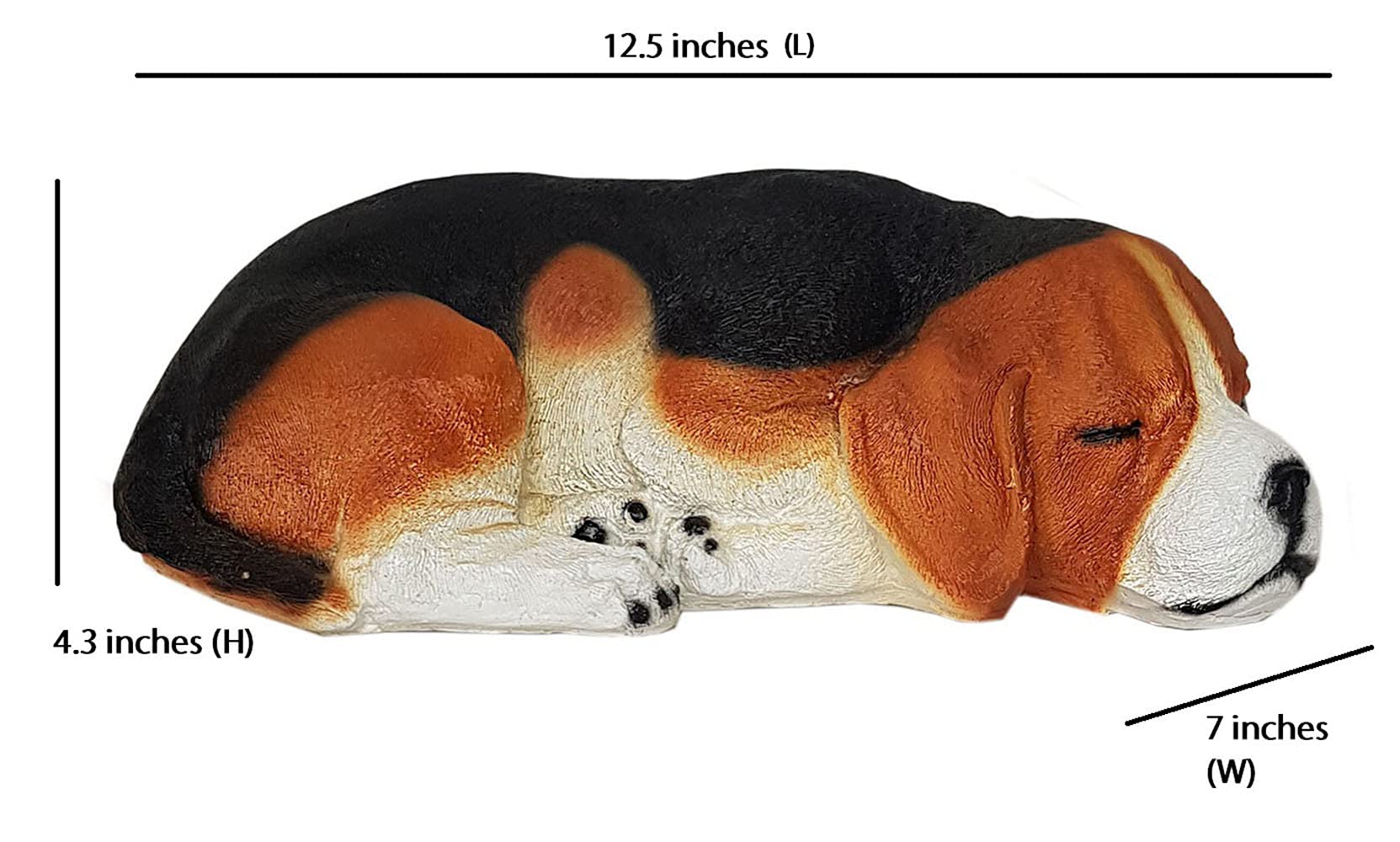 Wonderland Garden Arts & Craft Resin Beagle Dog Sleeping Statue, 7.5X13.2X4.5 Inches, Brown 1