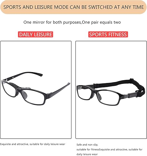 Miniatura 4 de Gafas deportivas, gafas de seguridad para fútbol, con correa ajustable, patillas intercambiables para hombres y jóvenes