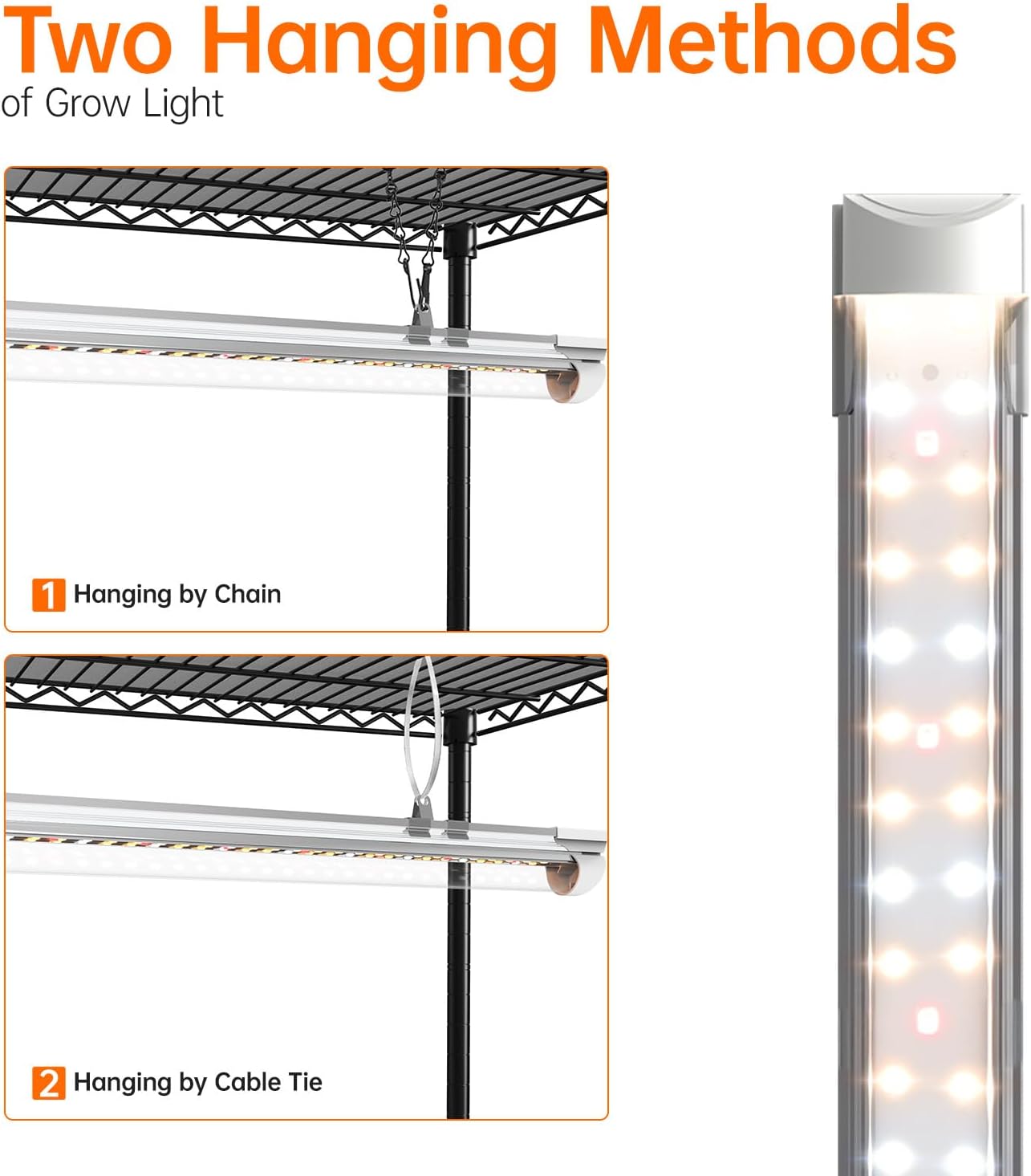 Bstrip Plant Shelf with Grow Light, 5 Tier Large Tall Plant Stand with 3FT T8 120W Grow Light for Indoor Plants, Full Spectrum LED Plant Light with Wheel for Seedling, (47.2" Lx17.8 Wx71 H)