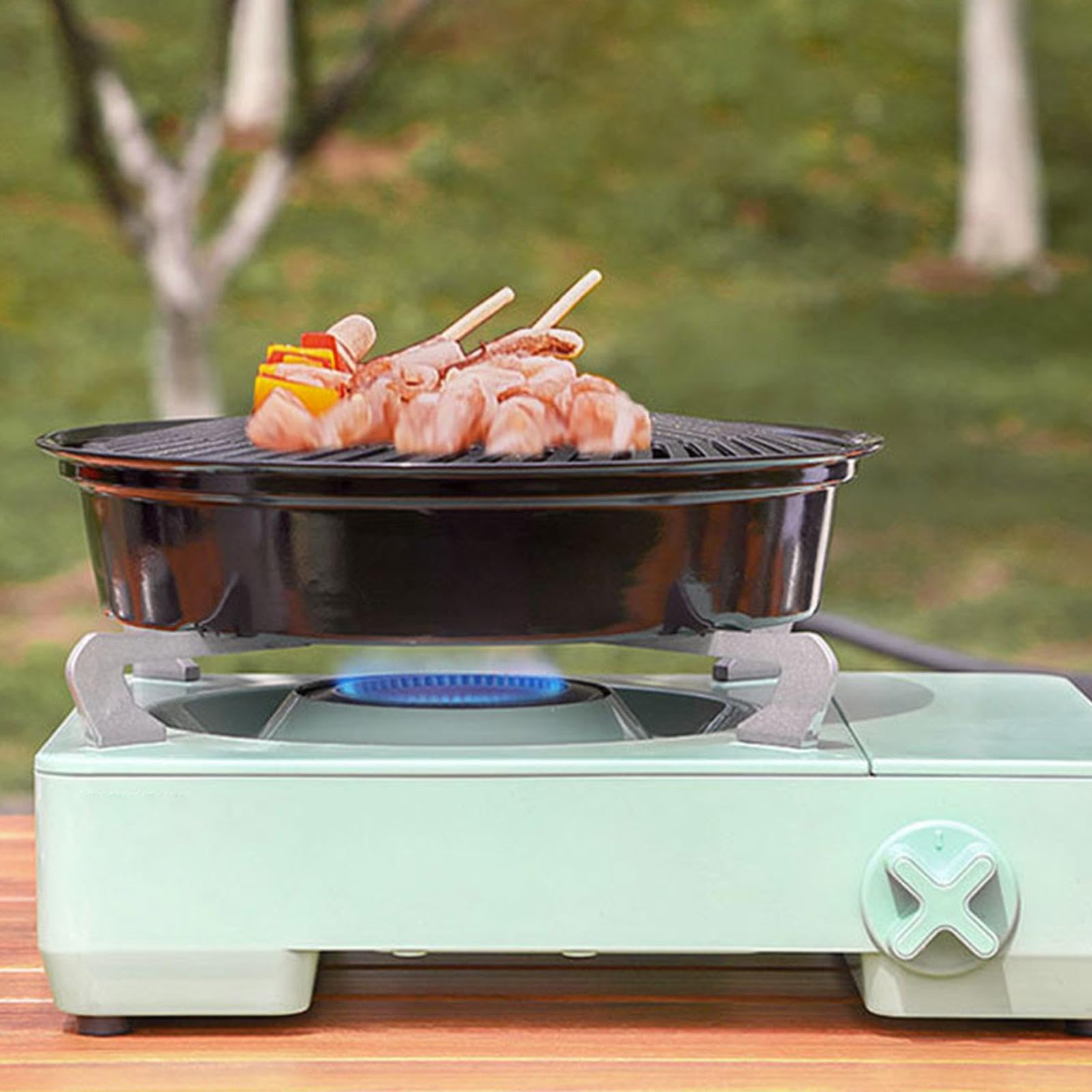 Bistecchiera – Barbecue da campeggio, piastra di ferro | Non stick BBQ Pan