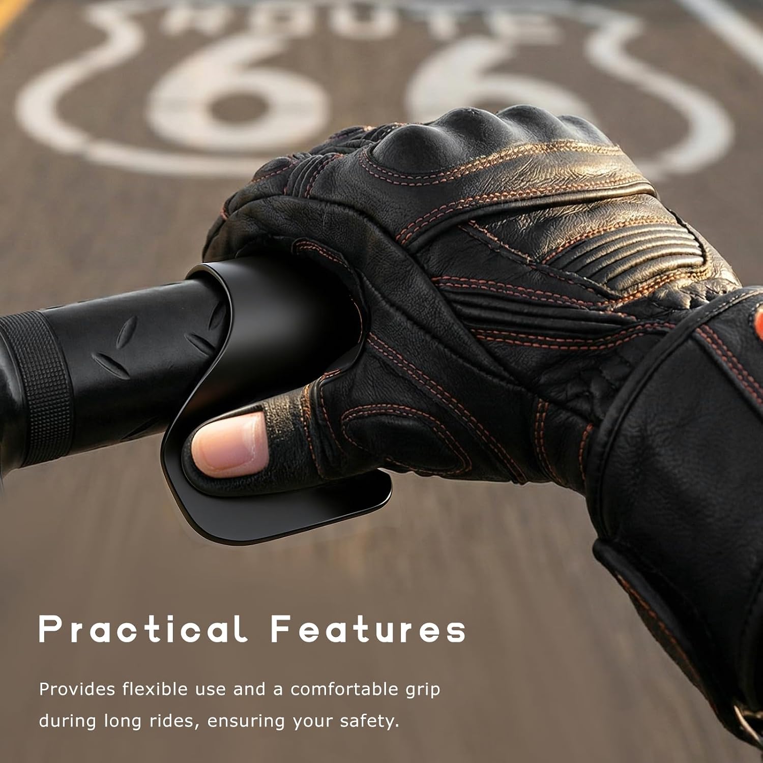 Motorcycle Cruise Control Assist, Plastic Motorbike Throttle Assist Wrist Hand Grip Accelerator Assistant, Universal Handlebar Oil Control Rocker Rest for Most Motorcycles (Black)